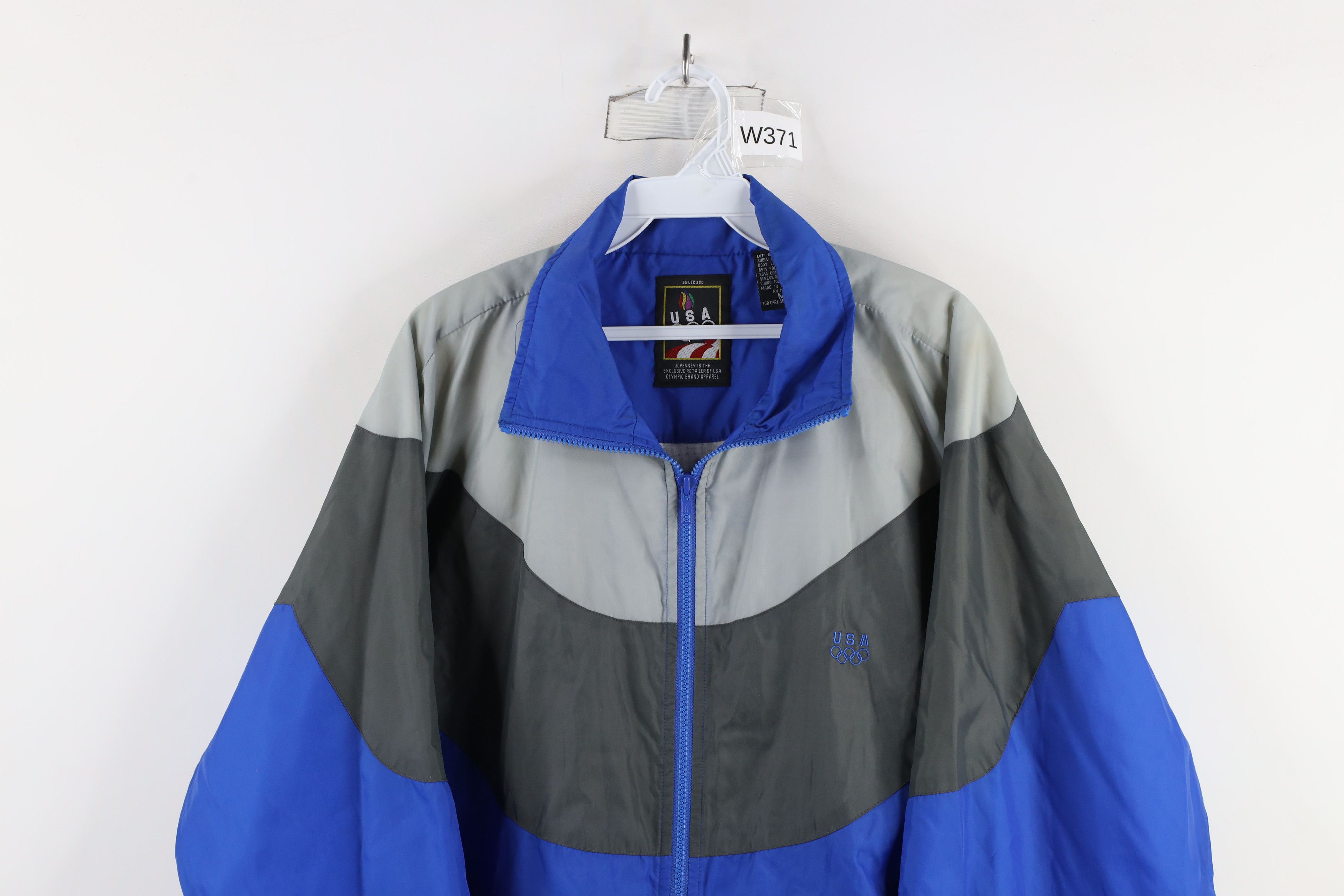 Vintage Vintage 90s USA Olympics Block Lined Windbreaker Jacket Size M / US 6-8 / IT 42-44 - 2 Thumbnail