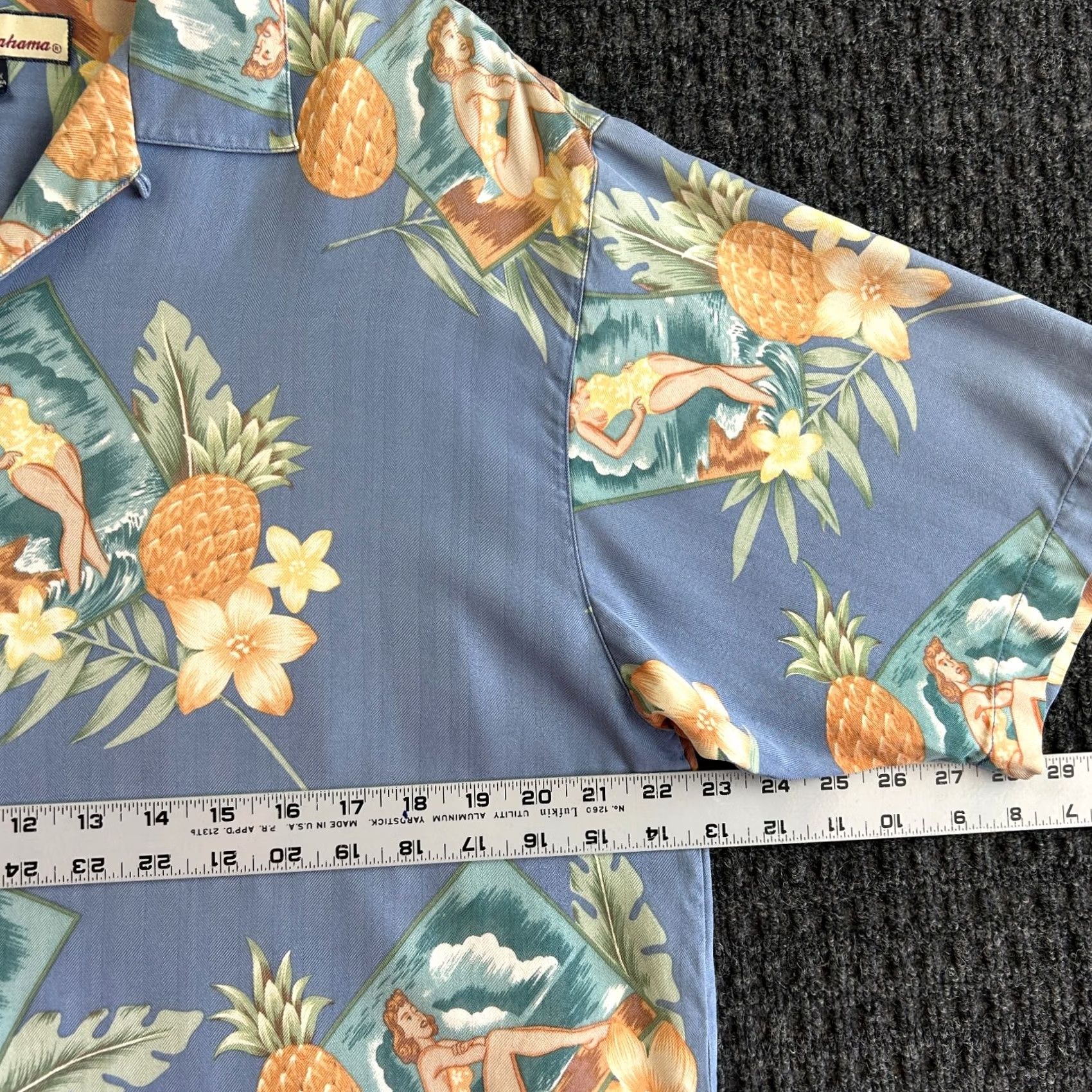 Tommy Bahama VINTAGE Tommy Bahama Silk Loop Collar Short Sleeve Button Down Hawaiian Shirt M Blue Size US M / EU 48-50 / 2 - 6 Thumbnail