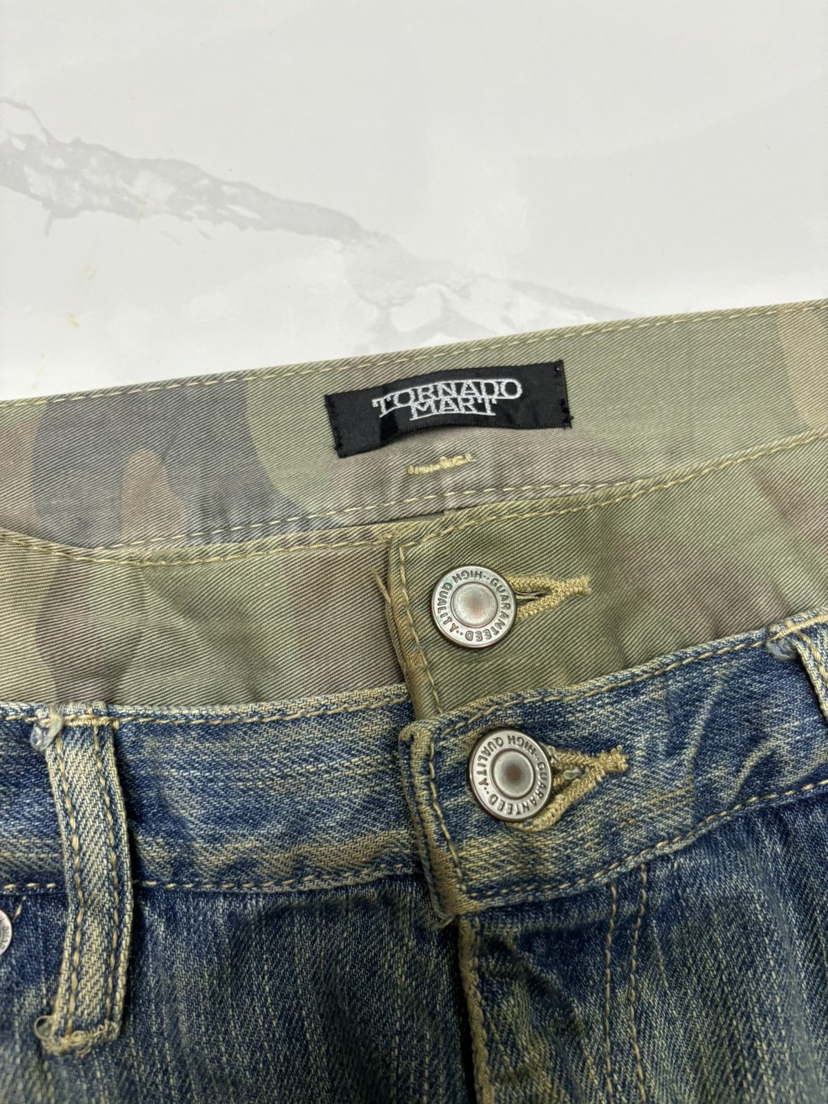 PPFM × Tornado Mart 🔥TORNADO MART DOUBLE WAIST DISTRESSED CUSTOMADE DENIM JEANS Size US 31 - 7 Thumbnail