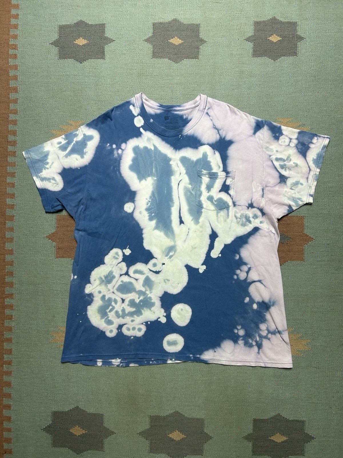 Hanes Hanes pocket t shirt bleach tie dye hippie distressed XL Size US XL / EU 56 / 4 - 1 Thumbnail