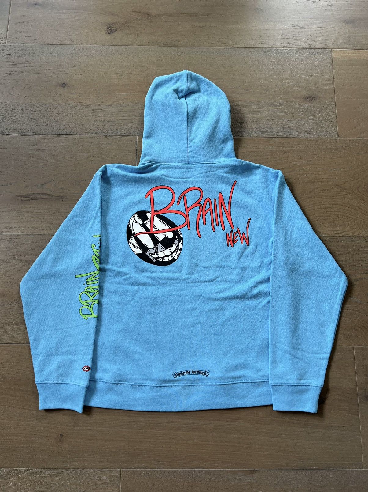 image of Chrome Hearts x Matty Boy Brain New Blue Hoodie, Men's (Size Medium)