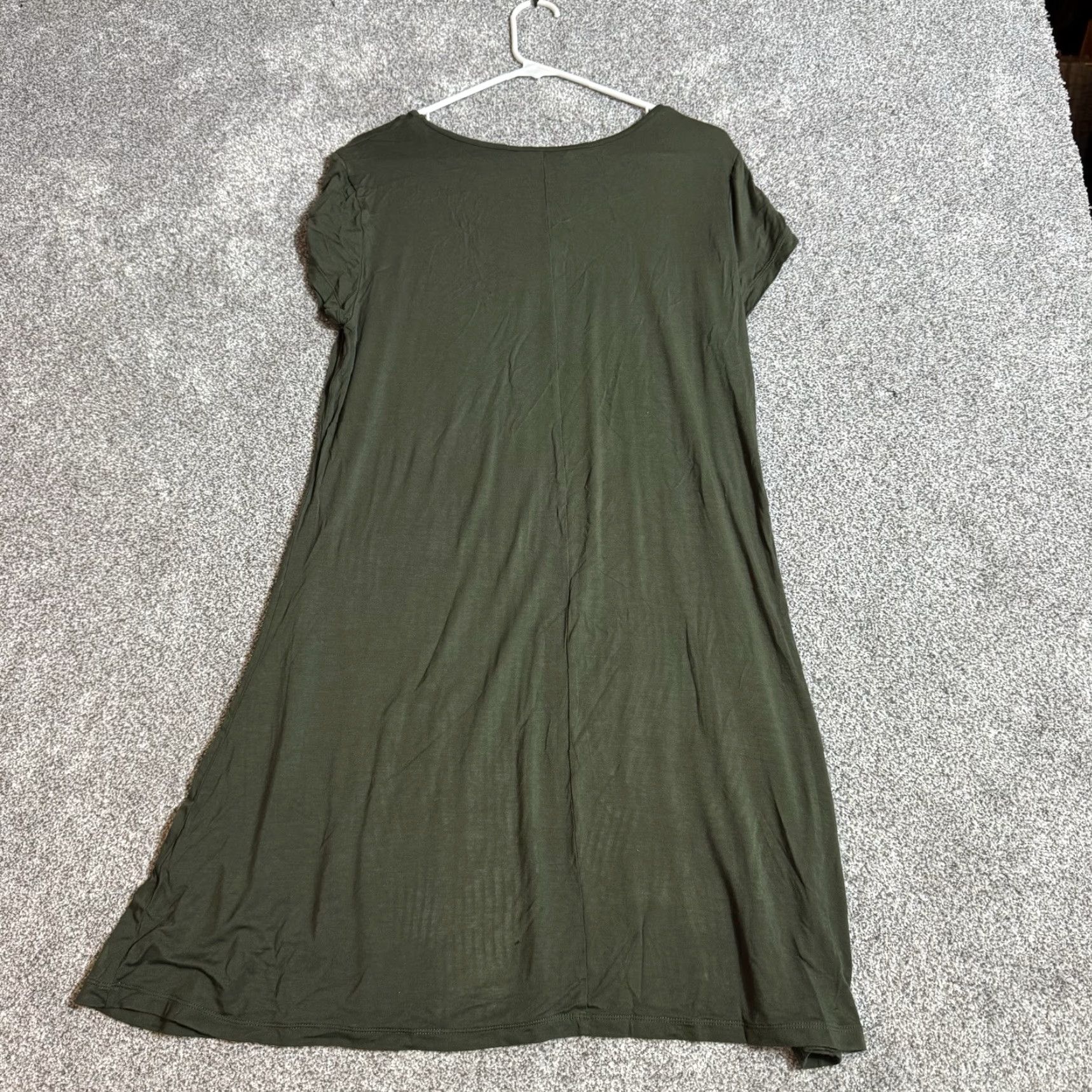 41Hawthorn Dress XL Green Boho Witchy Flowy Dark Academia Minimalist Shirt  Dress Women Short Sleeve Round
