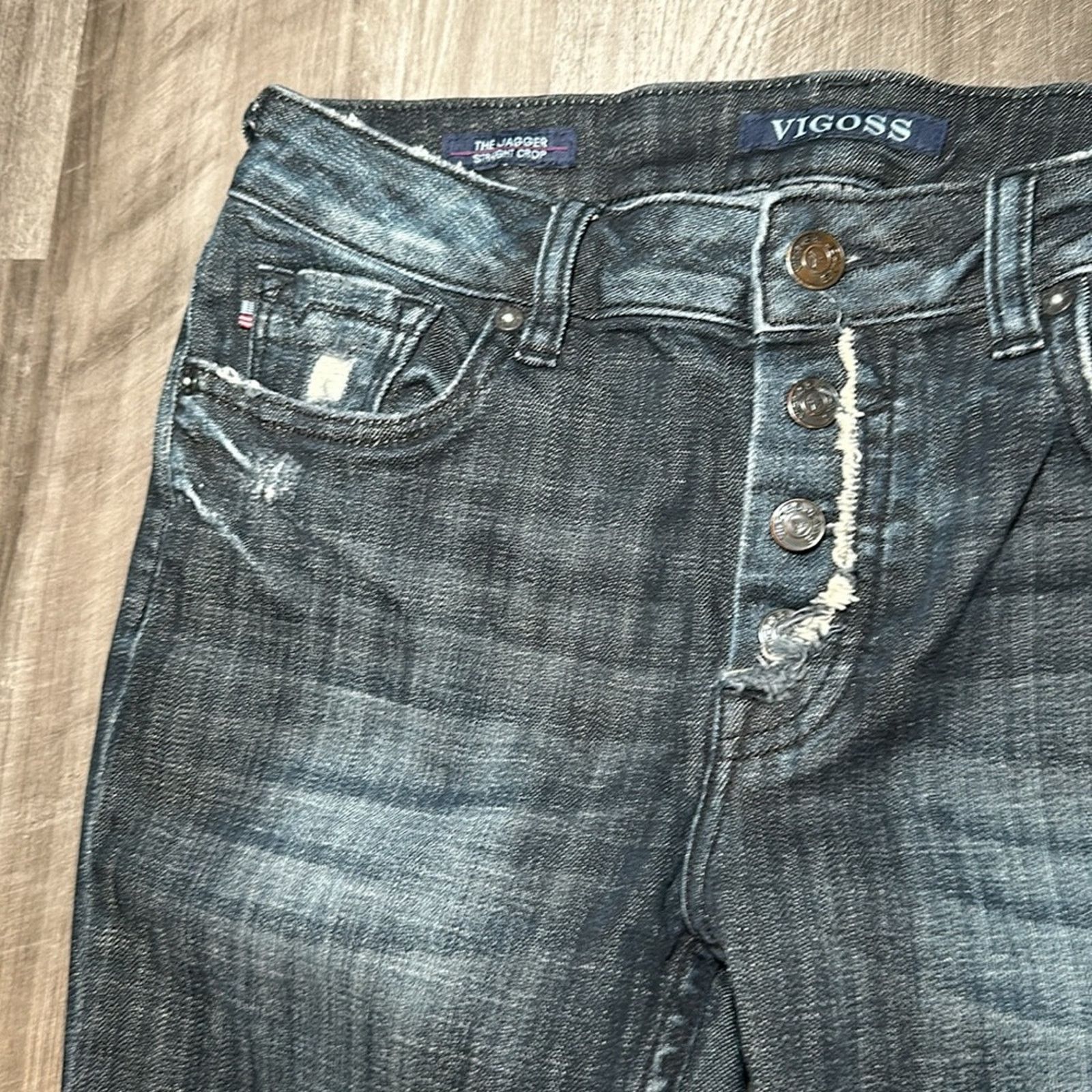 Other Vigoss The Jagger Distressed Straight Crop Jeans - 26 Size 26" / US 2 / IT 38 - 6 Thumbnail