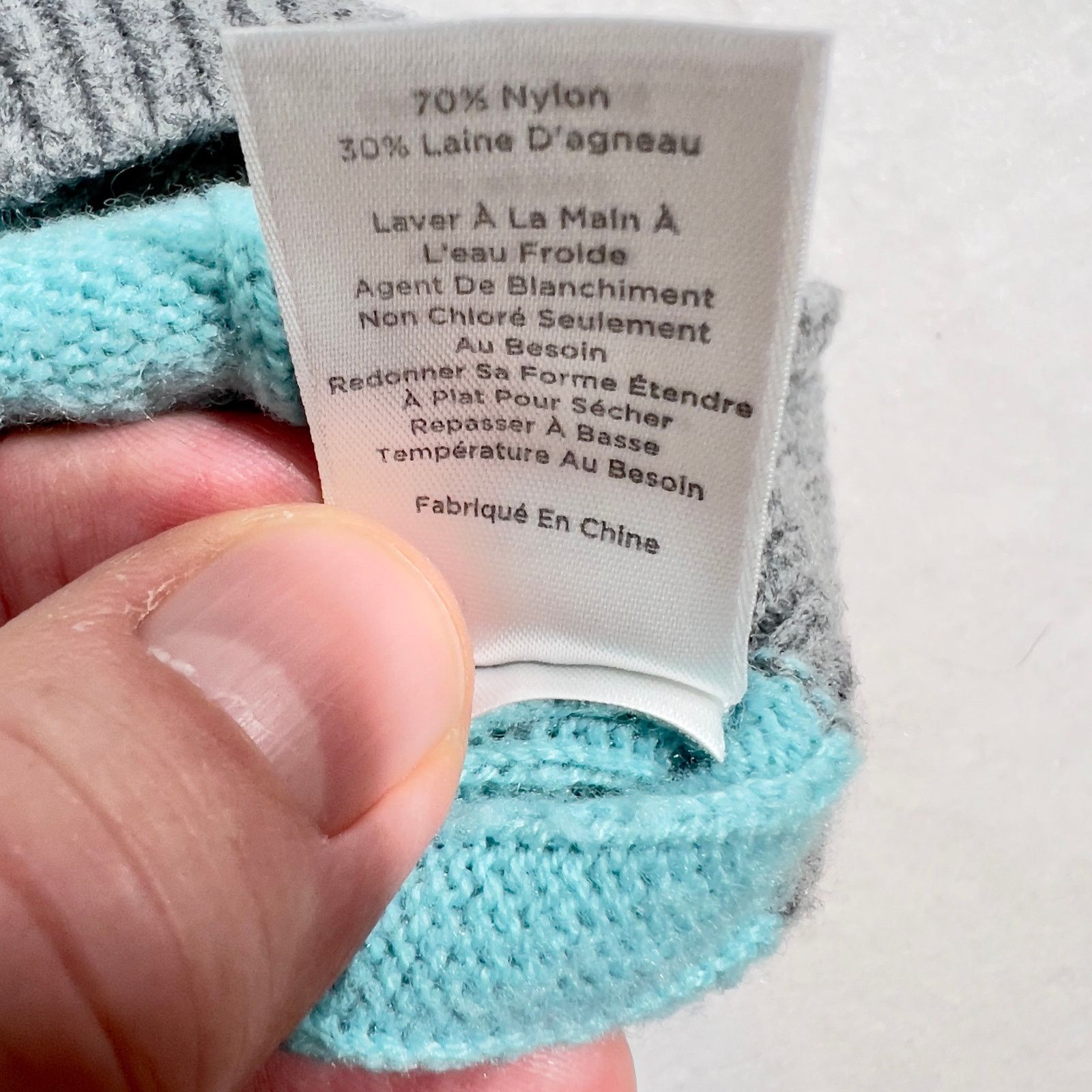 Robert Talbott Sweater Talbots Woman L 30% Lambswool Cable Teal Grey Stripe Size L / US 10 / IT 46 - 6 Thumbnail
