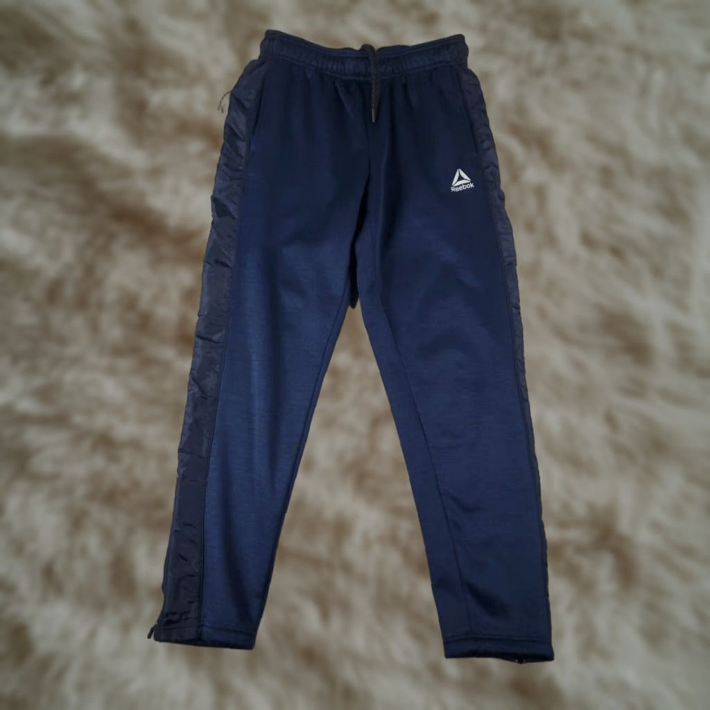 Reebok Reebok Pants Mens Size Medium Blue Tech Fleece Track Running Joggers Sweatpants Regular Fit Size US 31 - 1 Thumbnail