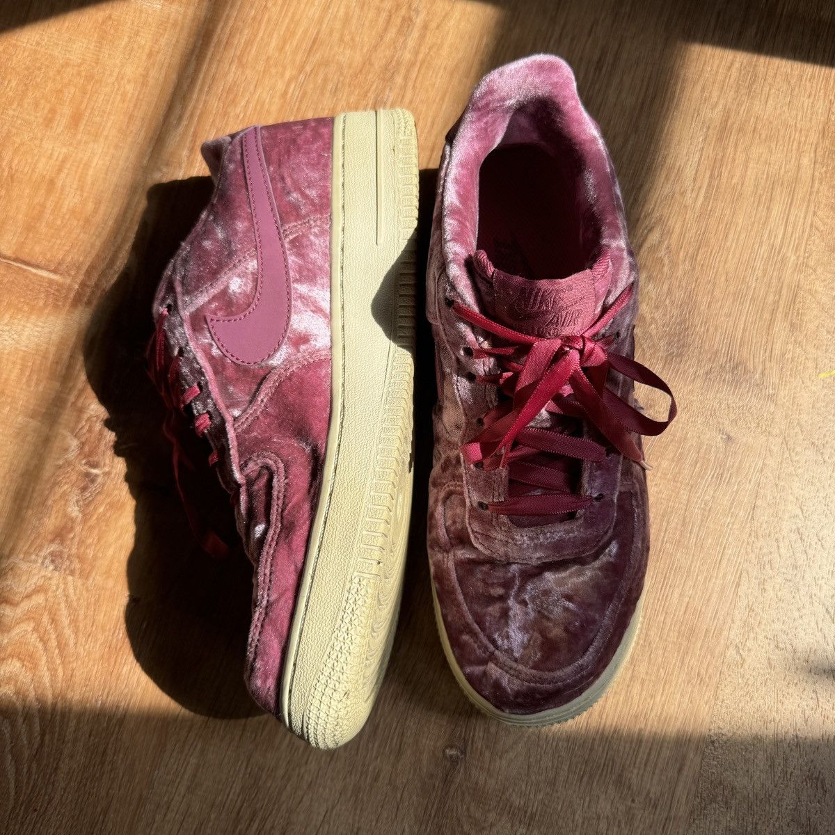 Nike Pink velvet Nike Air Force 1s Size US 5.5 / IT 35.5 - 1 Thumbnail