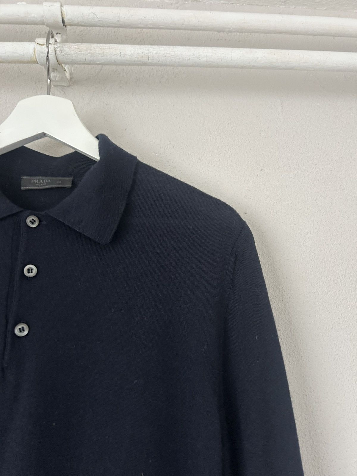 Prada Prada Navy Wool Knit Polo Shirt – Size 48 Size US M / EU 48-50 / 2 - 6 Thumbnail