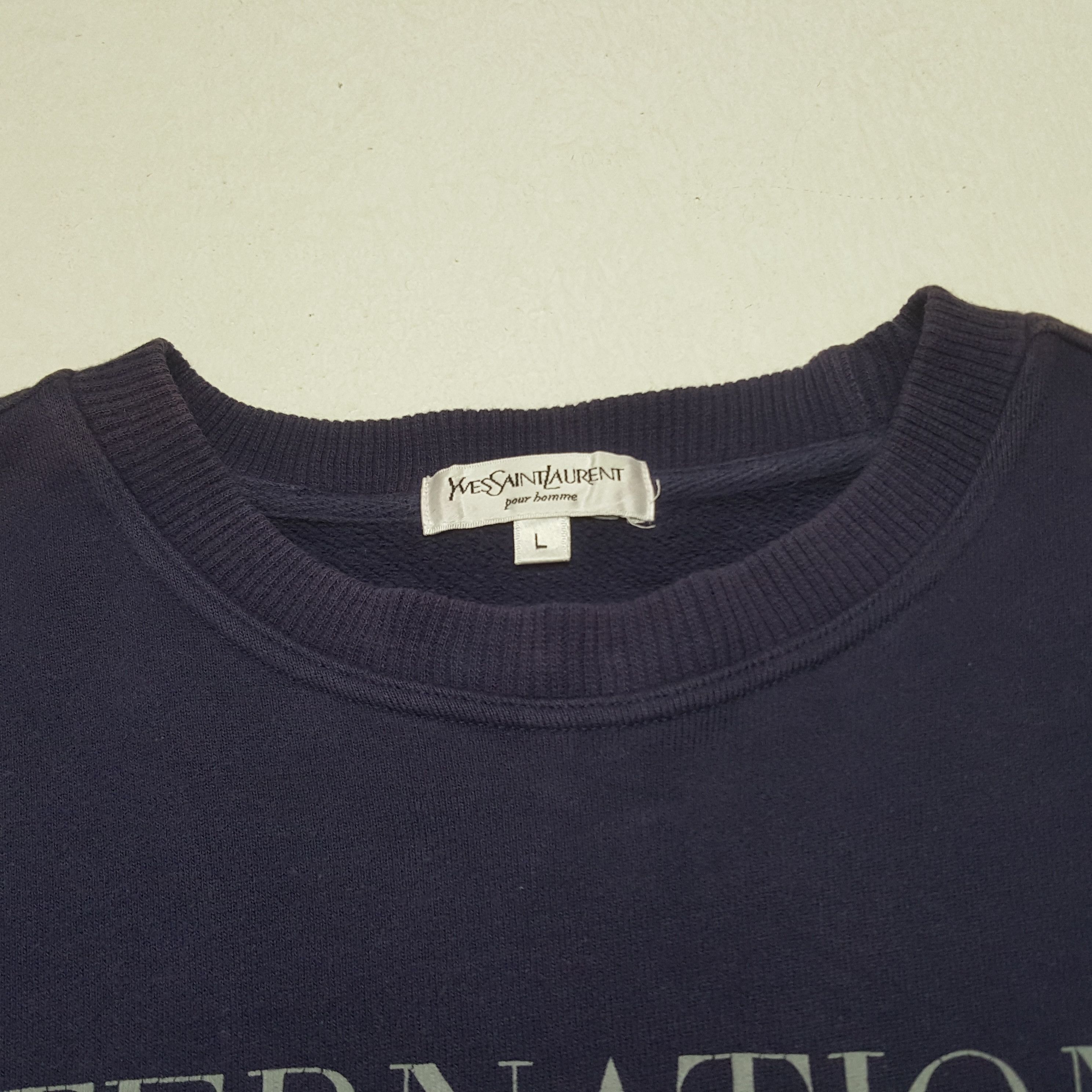 Vintage Vintage Yves Saint Laurent Pour Homme Designer Sweatshirt Size US L / EU 52-54 / 3 - 4 Thumbnail