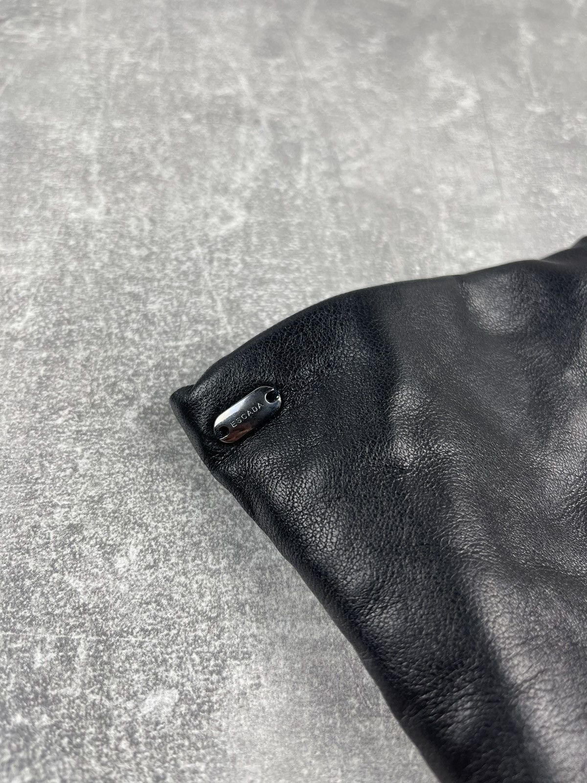 Escada × Genuine Leather Escada Leather Black Long Gloves Cashmere Lining Size S Size ONE SIZE - 7 Thumbnail
