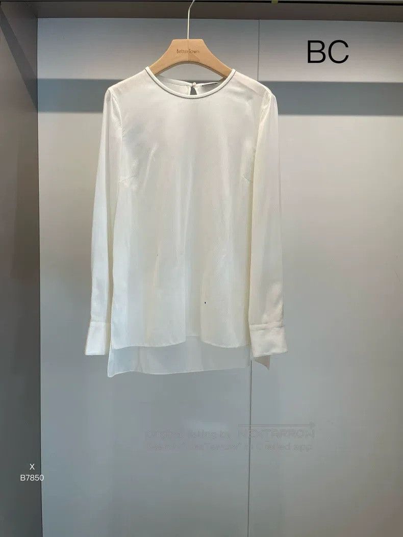 Brunello Cucinelli Brunello Cucinelli White Silk Shirt Size S / US 4 / IT 40 - 1 Thumbnail