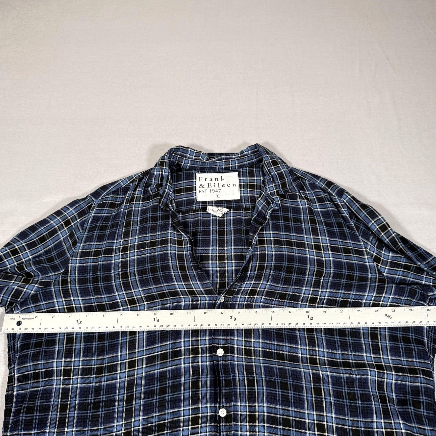 Frank & Eileen Frank & Eileen Button-Up Shirt Women Large Blue Plaid Modal Italy Eileen Relaxed Lightweight Casual Vintage No Size L / US 10 / IT 46 - 5 Thumbnail