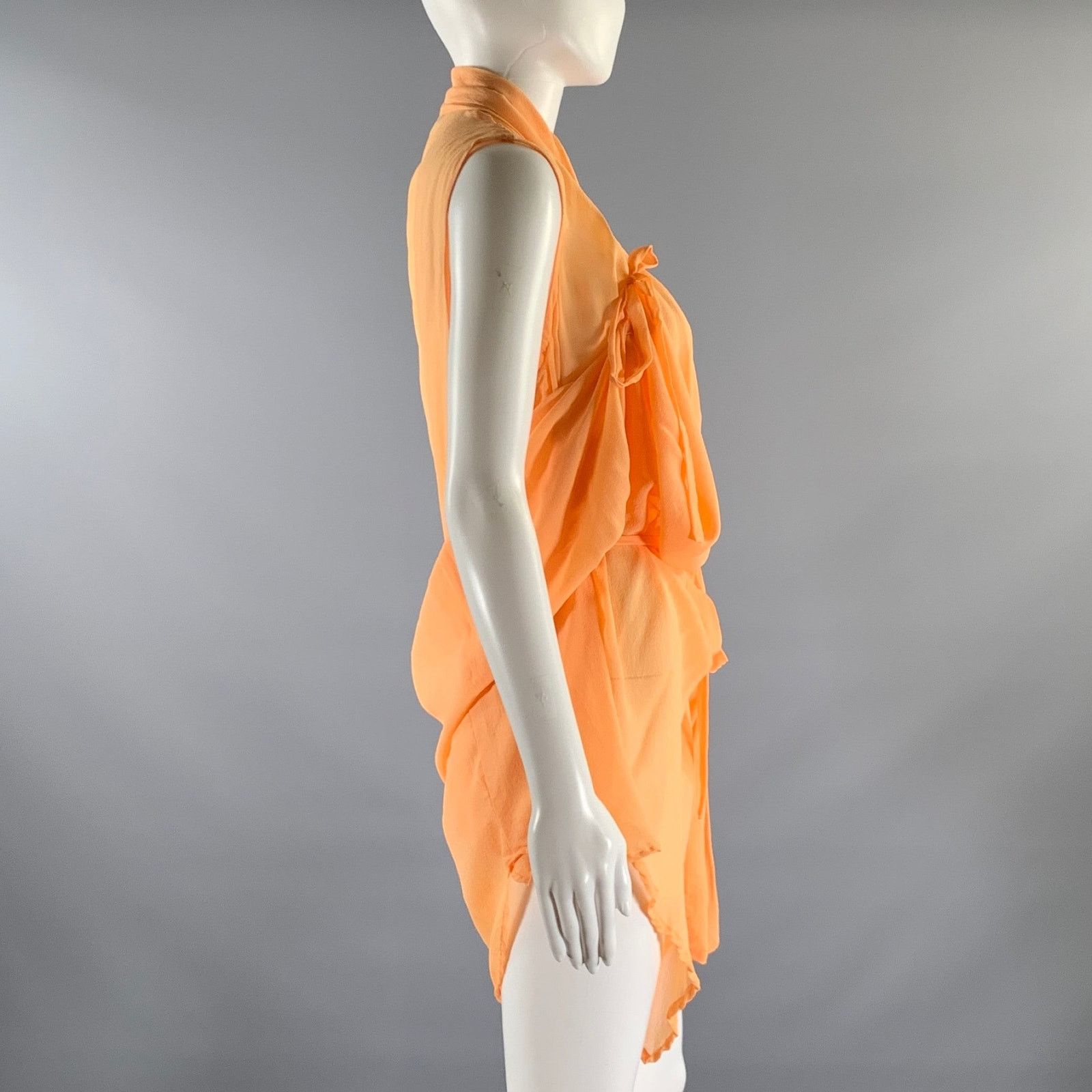 Ann Demeulemeester ANN DEMEULEMEESTER Size M Peach Draped Sleeveless Shirt Size M / US 6-8 / IT 42-44 - 2 Thumbnail