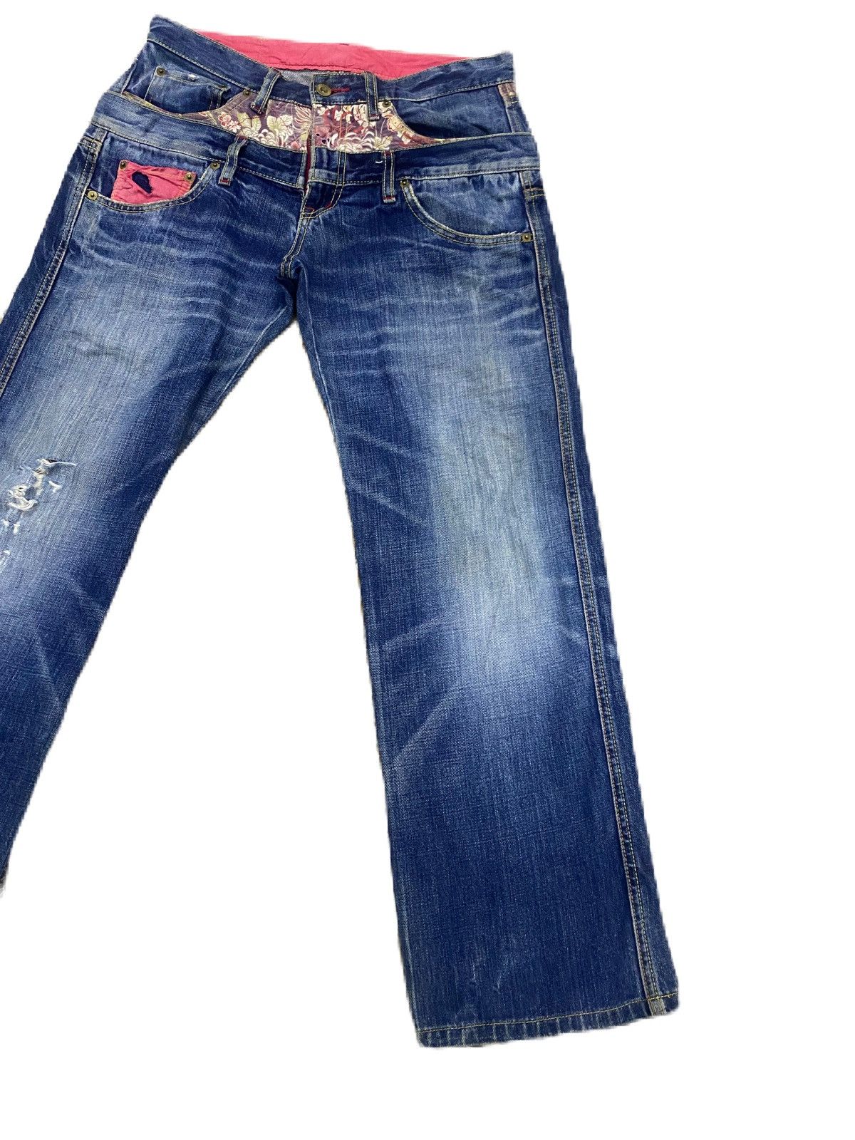 Eternal × Japanese Brand × Kapital JAPAN BRAND ETERNAL DOUBLE WAIST JEANS, KAPITAL STYLE RIPPED Size US 31 - 3 Thumbnail