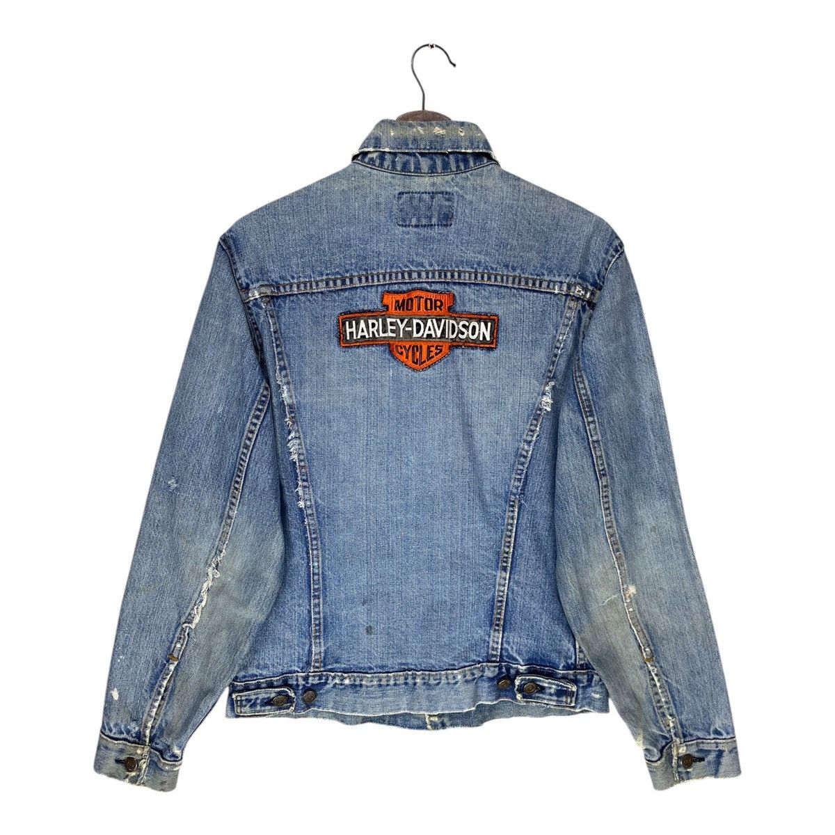 Harley Davidson × Levi's Vintage Clothing Vintage Levis x Harley Davidson Distressed Denim Jacket Size US M / EU 48-50 / 2 - 5 Thumbnail