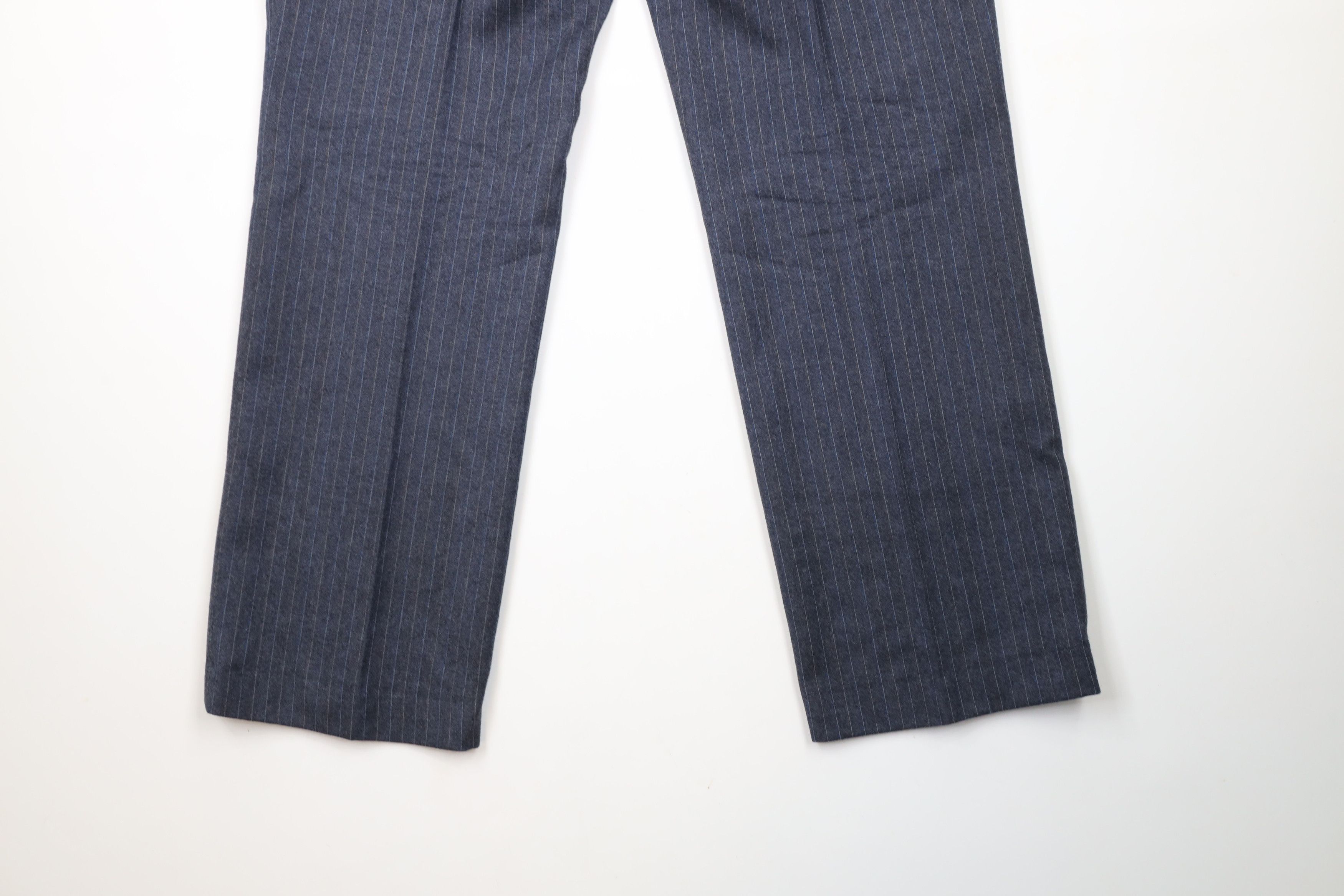 Vintage Vintage 70s Streetwear Wool Pinstriped Wide Leg Chino Pants Size US 36 / EU 52 - 11 Thumbnail