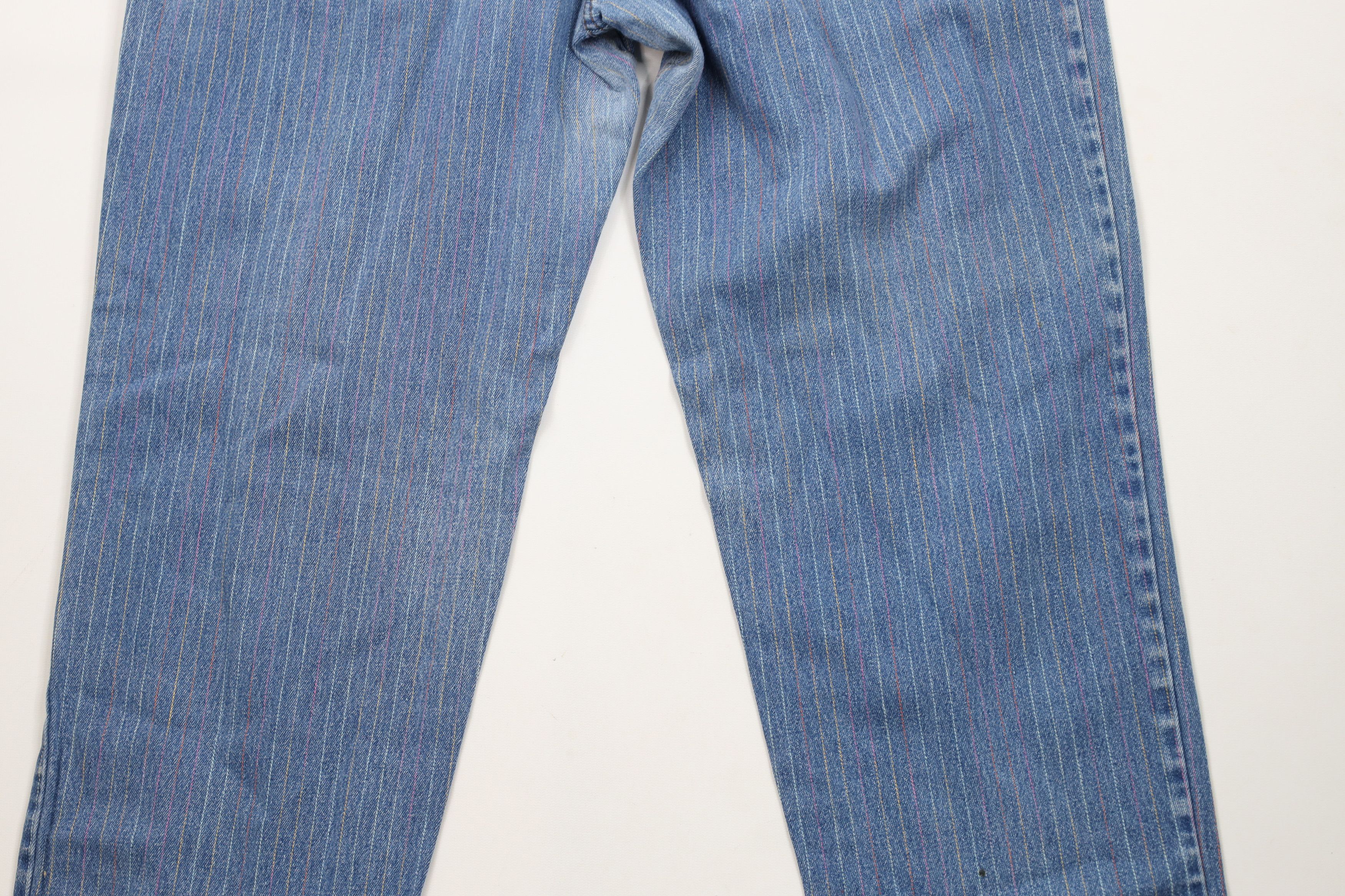 Vintage Vintage 90s Streetwear Rainbow Striped Tapered Jeans USA Size 38" / US 16 / IT 52 - 13 Thumbnail