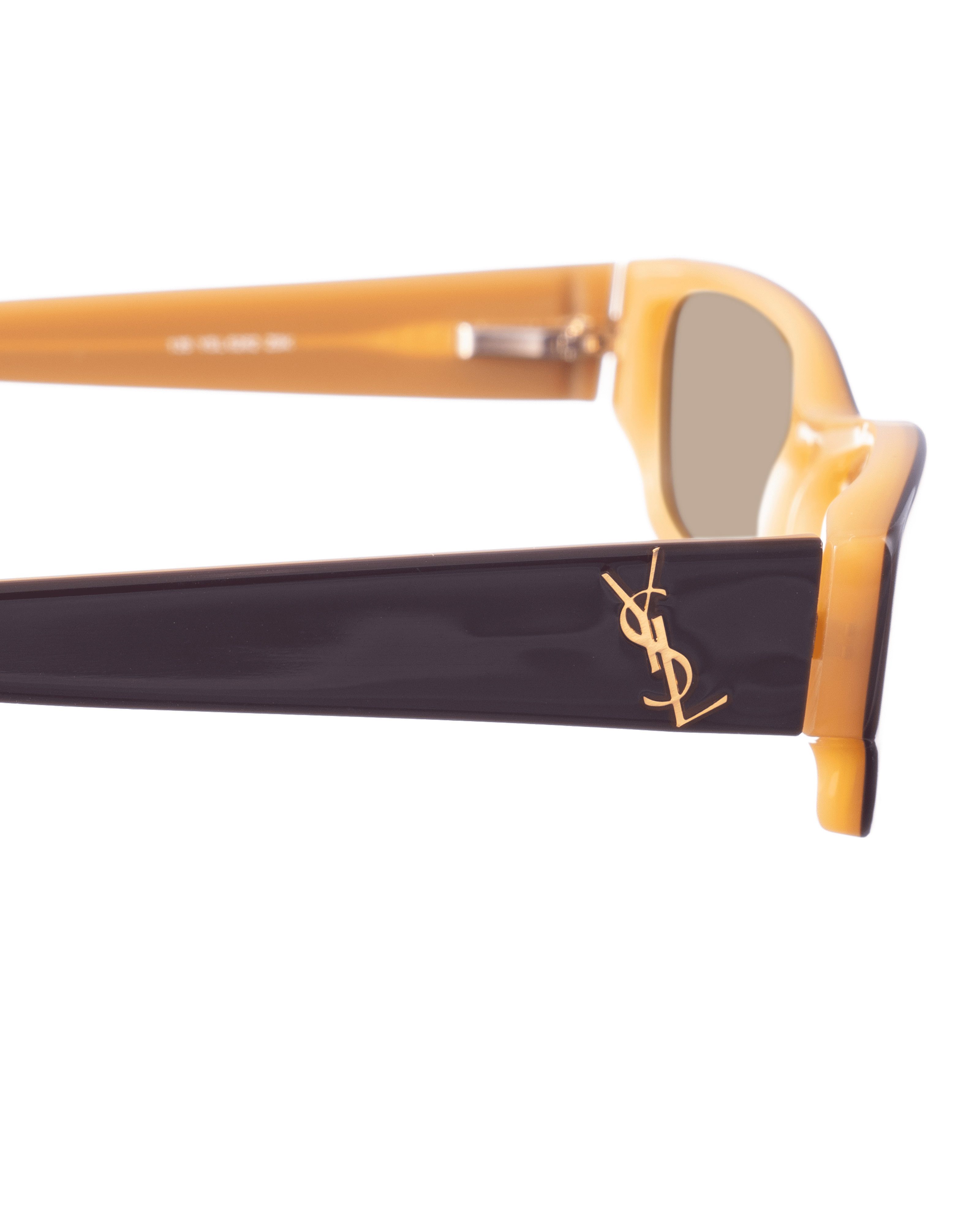 Yves Saint Laurent YvesSaintLaurent 00s Beige and Black Sunglasses & Gold Logo Size ONE SIZE - 3 Thumbnail