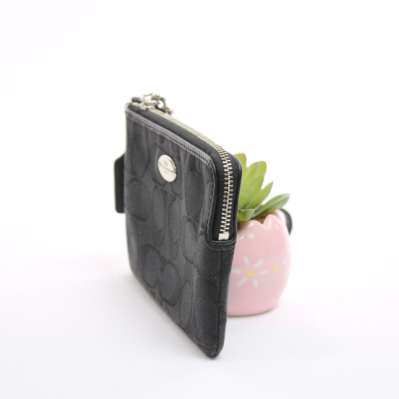 Coach Coach Signature Canvas Corner Zip Wristlet Size ONE SIZE - 3 Thumbnail