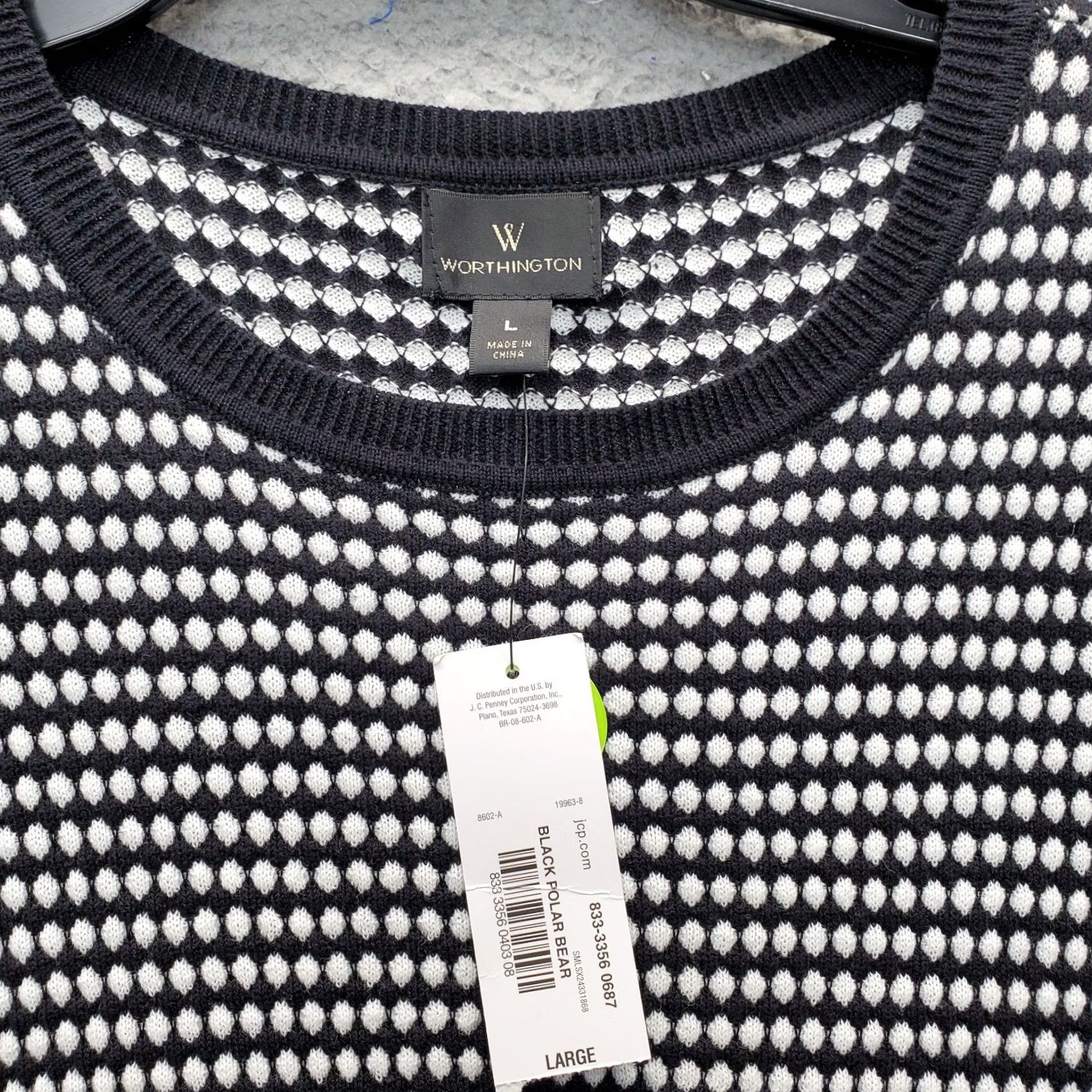 Worthington Worthington Sweater Womens Large Multi Polka Dot 100% Cotton Crew Neck Pullover, Knit, Wool? Size L / US 10 / IT 46 - 5 Thumbnail