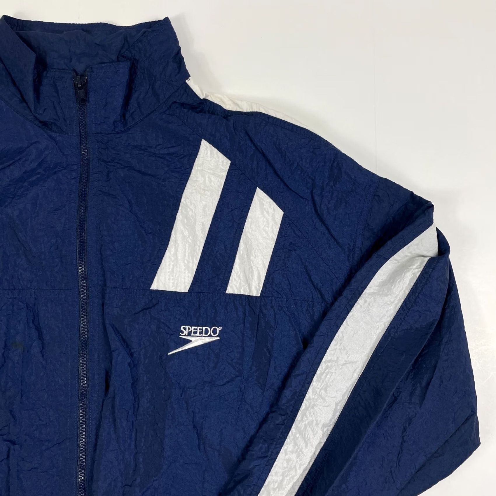 Speedo Speedo 90s Jacket Men Large Blue Softshell Windbreaker Lightweight Size US L / EU 52-54 / 3 - 3 Thumbnail