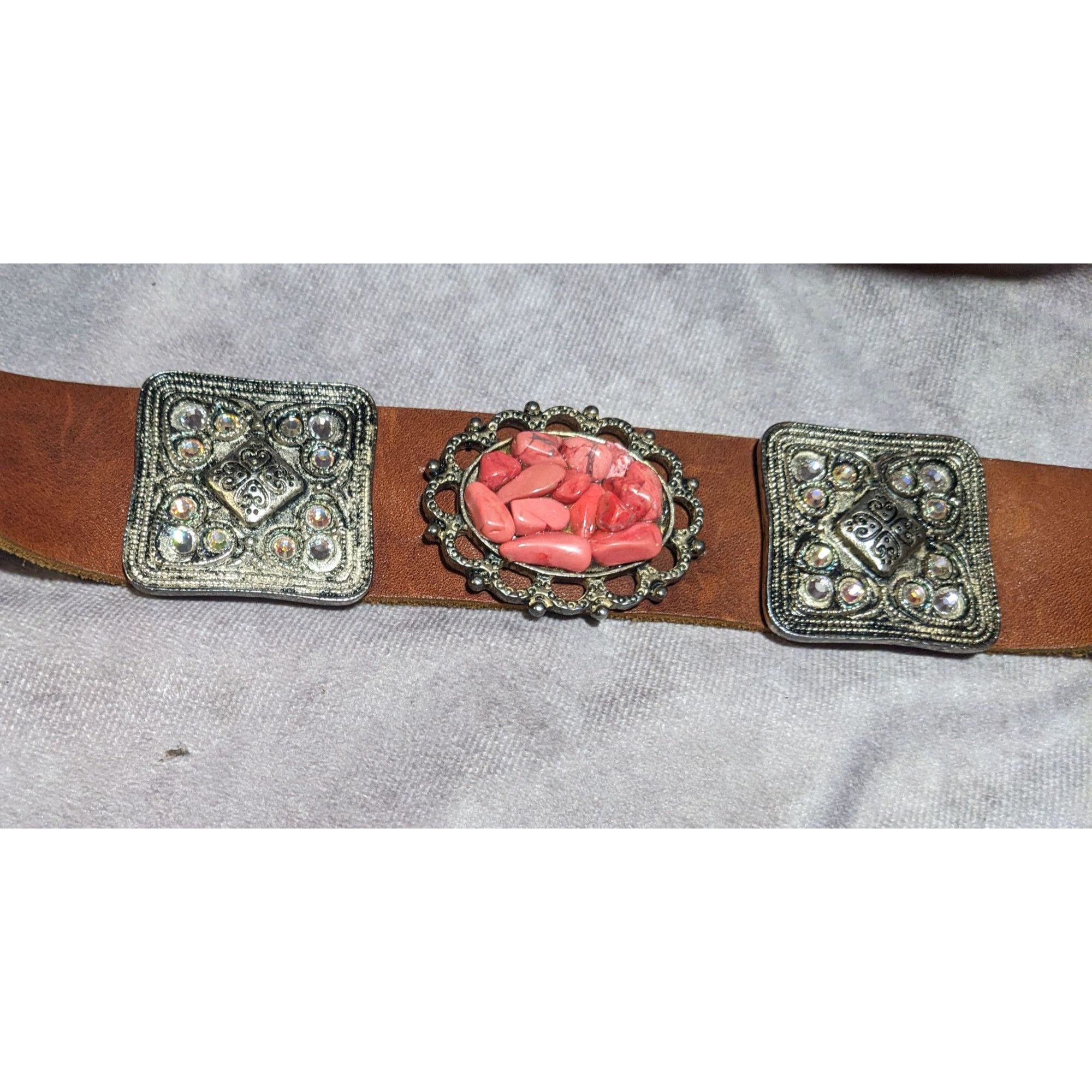 Other Cowgirl Glam Rhinestone And Gemstone Embellished Leather Bel Size ONE SIZE - 9 Thumbnail