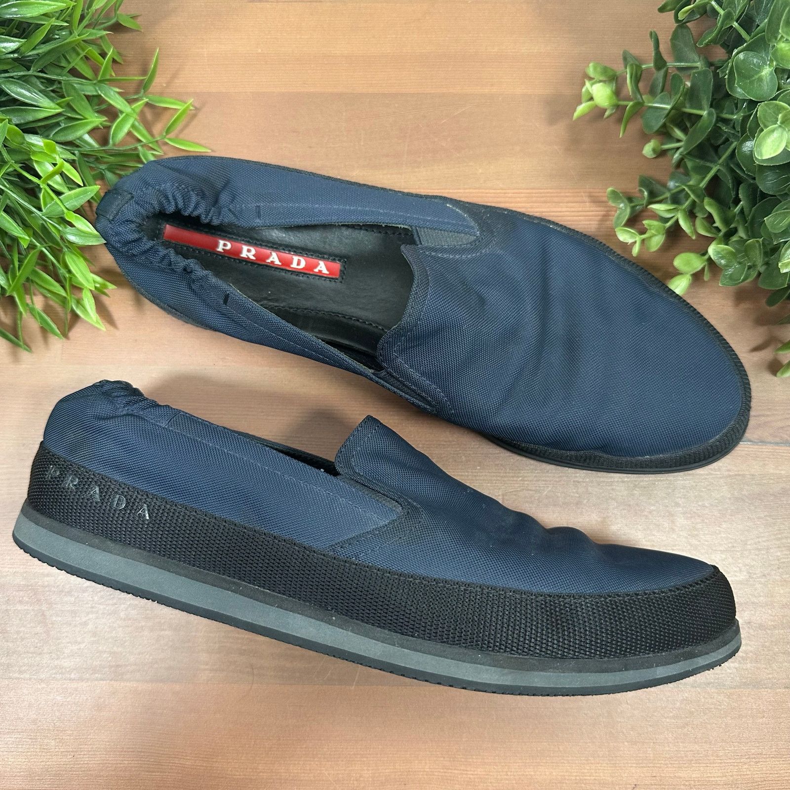 Prada Prada Men's Re Nylon Slip On Sneakers Loafers Navy Size US 7.5 / EU 40-41 - 1 Thumbnail