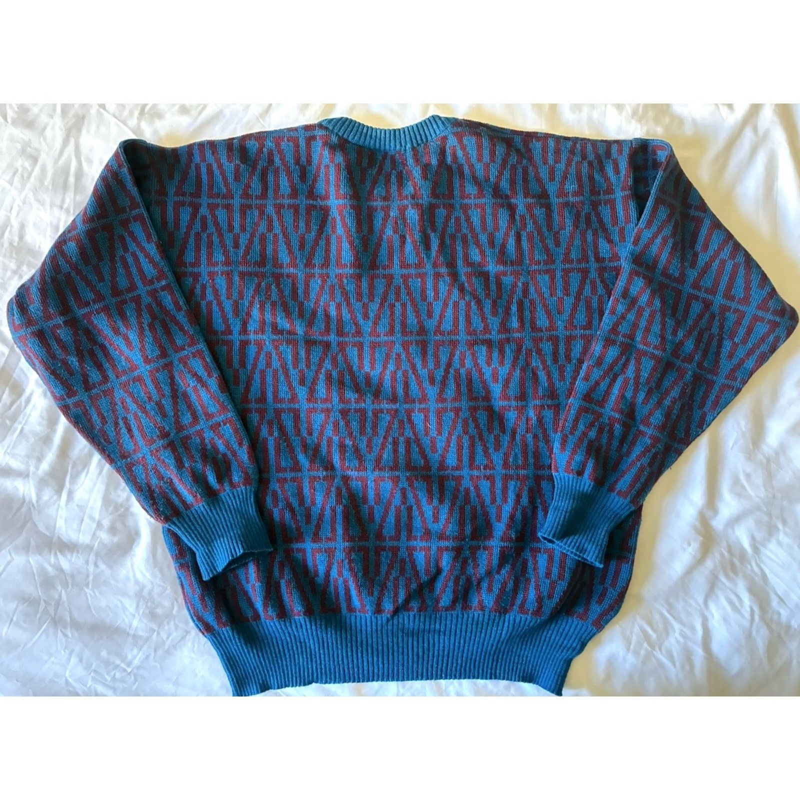 Jockey Jockey Sweater Wool Mens M Long Sleeve Crew Neck Multicolor Geometric Pullover Size US M / EU 48-50 / 2 - 7 Thumbnail
