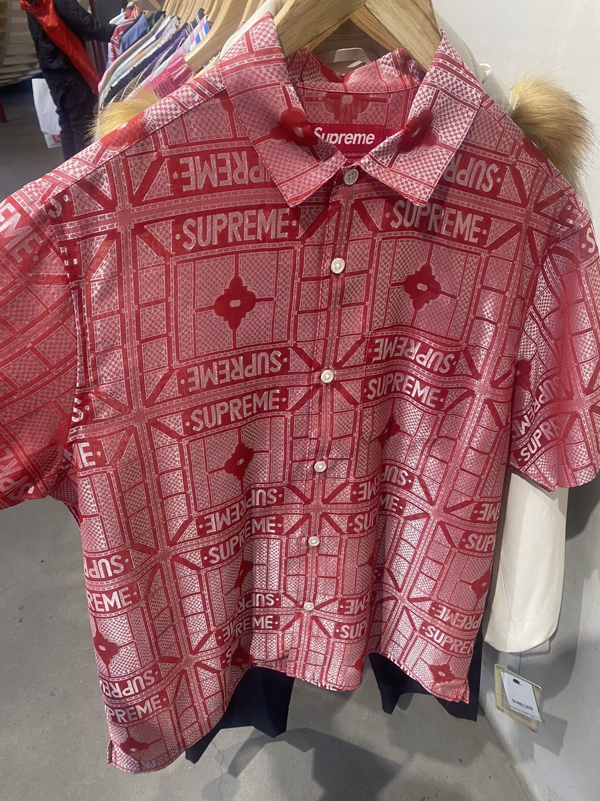 Supreme Tray Jacquard S/S Shirt サイズL