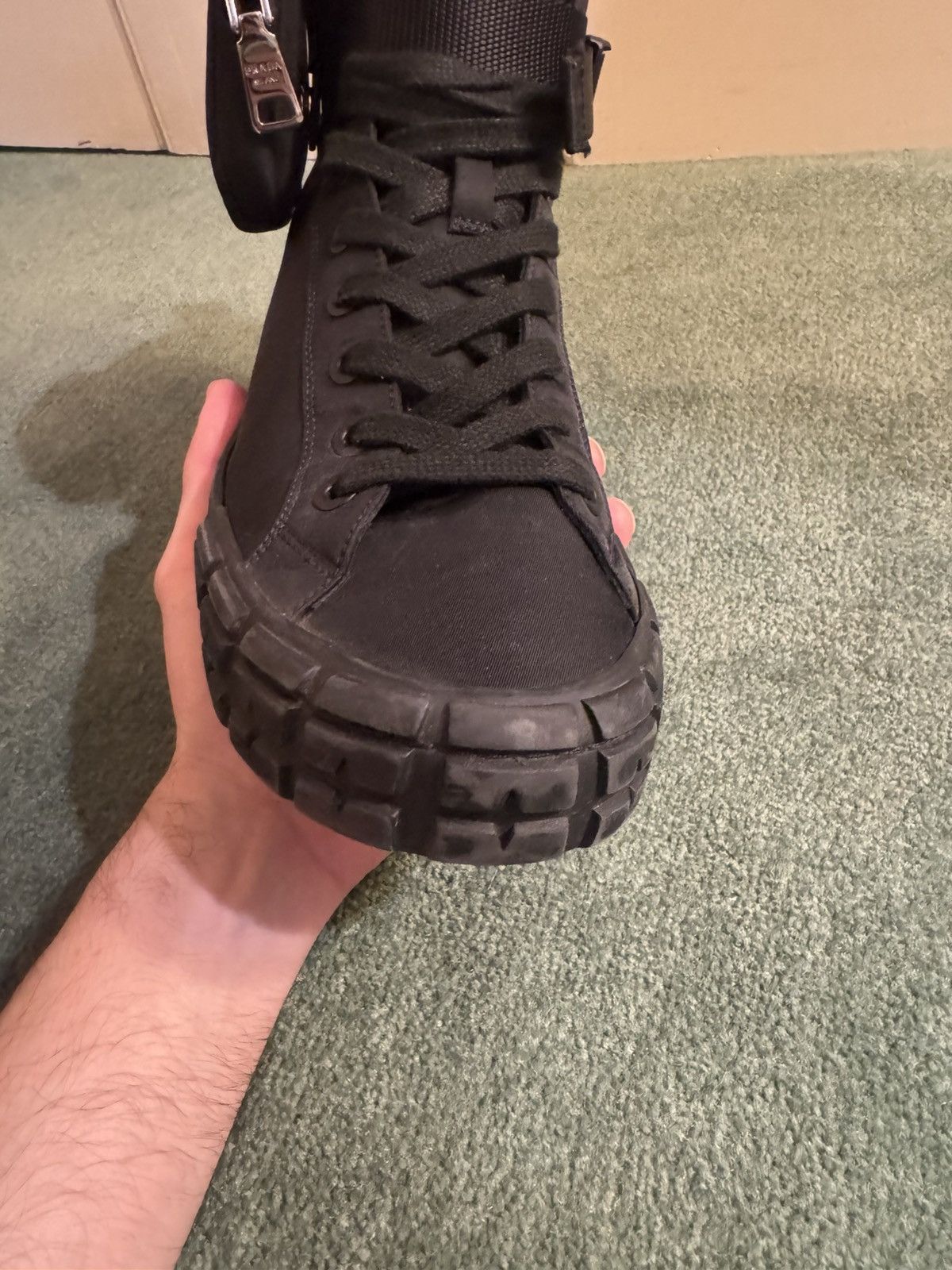 Prada Hi-Top Sneakers w/ Triangle Pouch Size US 7.5 / EU 40-41 - 16 Thumbnail