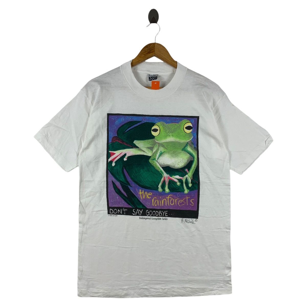 Arts & Science Vintage THE RAINFOREST ART by B.MICHELE big frog printed tee Size US M / EU 48-50 / 2 - 1 Thumbnail