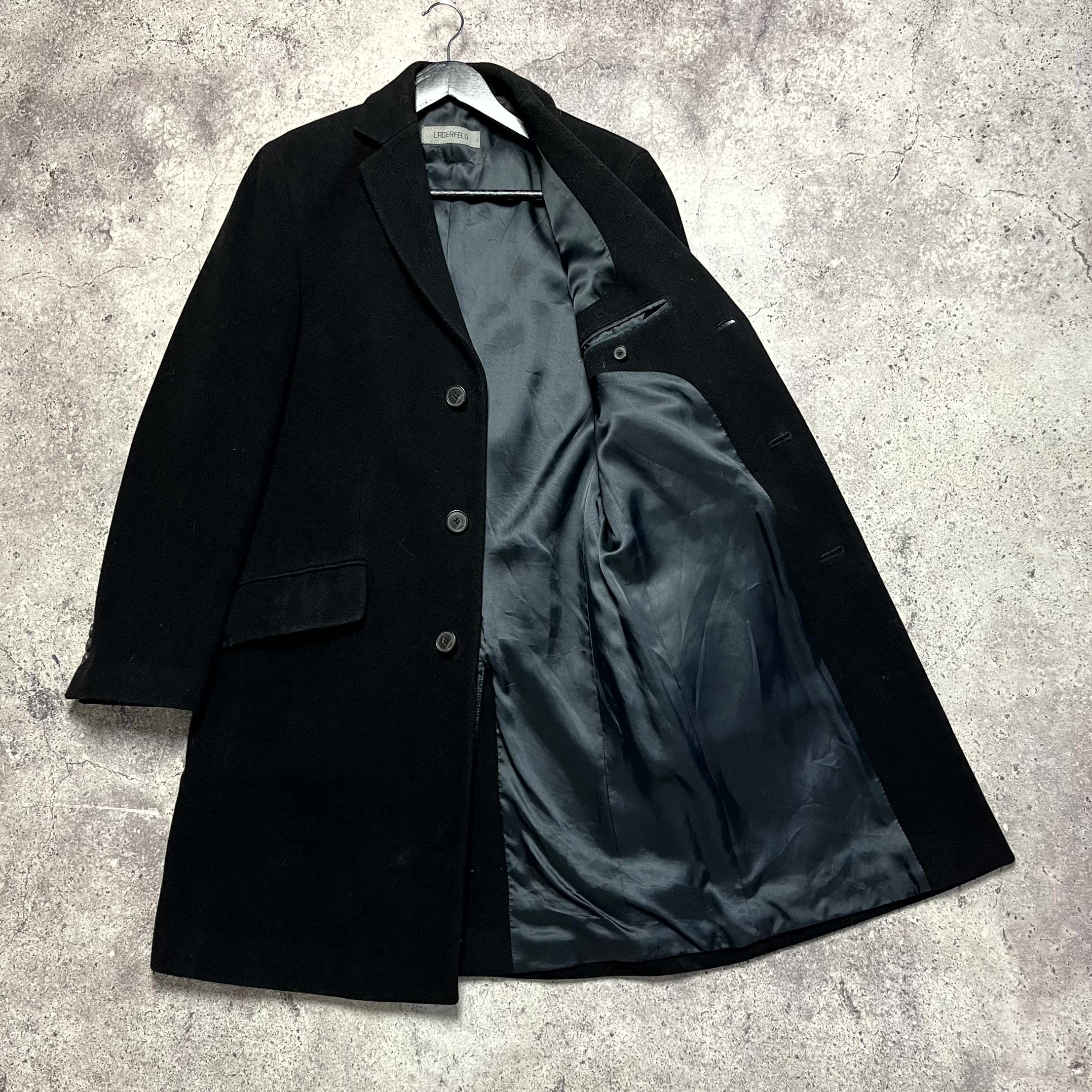 Karl Lagerfeld Karl Lagerfeld Black Classic Wool Overcoat Size M EU 44 Size US M / EU 48-50 / 2 - 5 Thumbnail