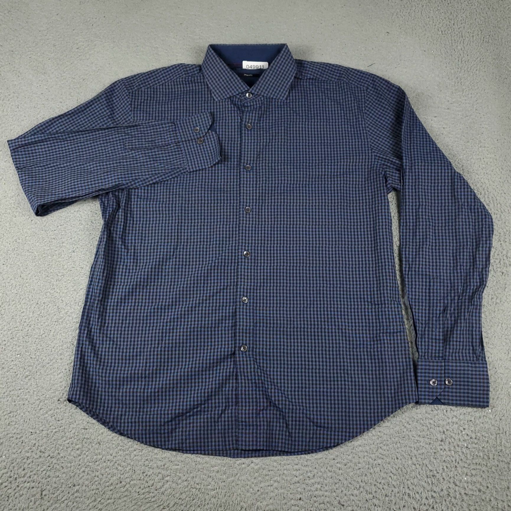 BUGATCHI Bugatchi Shirt Mens Large Blue Check Button-Up Long Sleeve Casual Business Wearable Shirt Men's Large Blue Check Button-Up Shirt Size US L / EU 52-54 / 3 - 2 Thumbnail