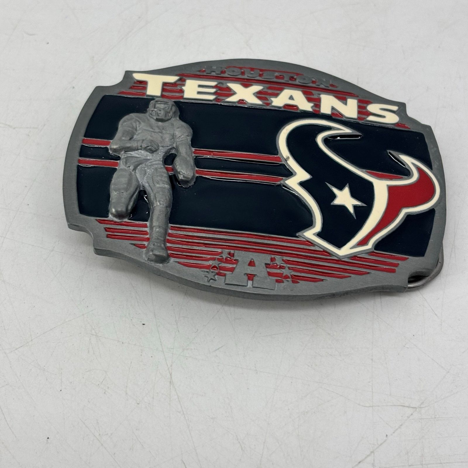 Vintage Houston Texans Belt Buckle Pewter Enamel 2008 Football Red Size ONE SIZE - 12 Thumbnail