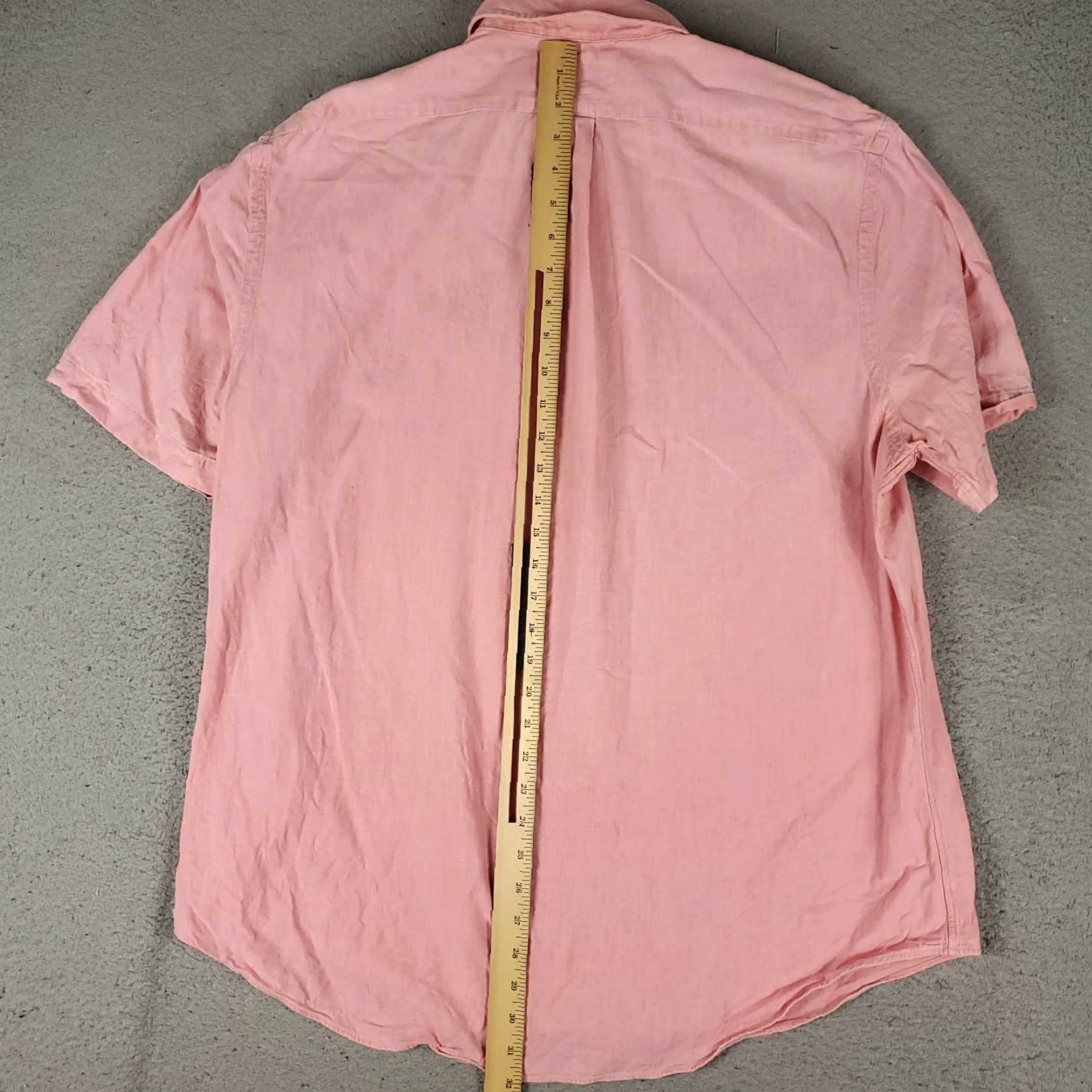 Ralph Lauren Ralph Lauren Shirt Mens XL Red/Pink FiPony Casual Button-Up Short Sleeve, Cotton, 100% Woven, Classic Preppy Logo, Regular Fit, Pink, 90s? Size US XL / EU 56 / 4 - 4 Thumbnail