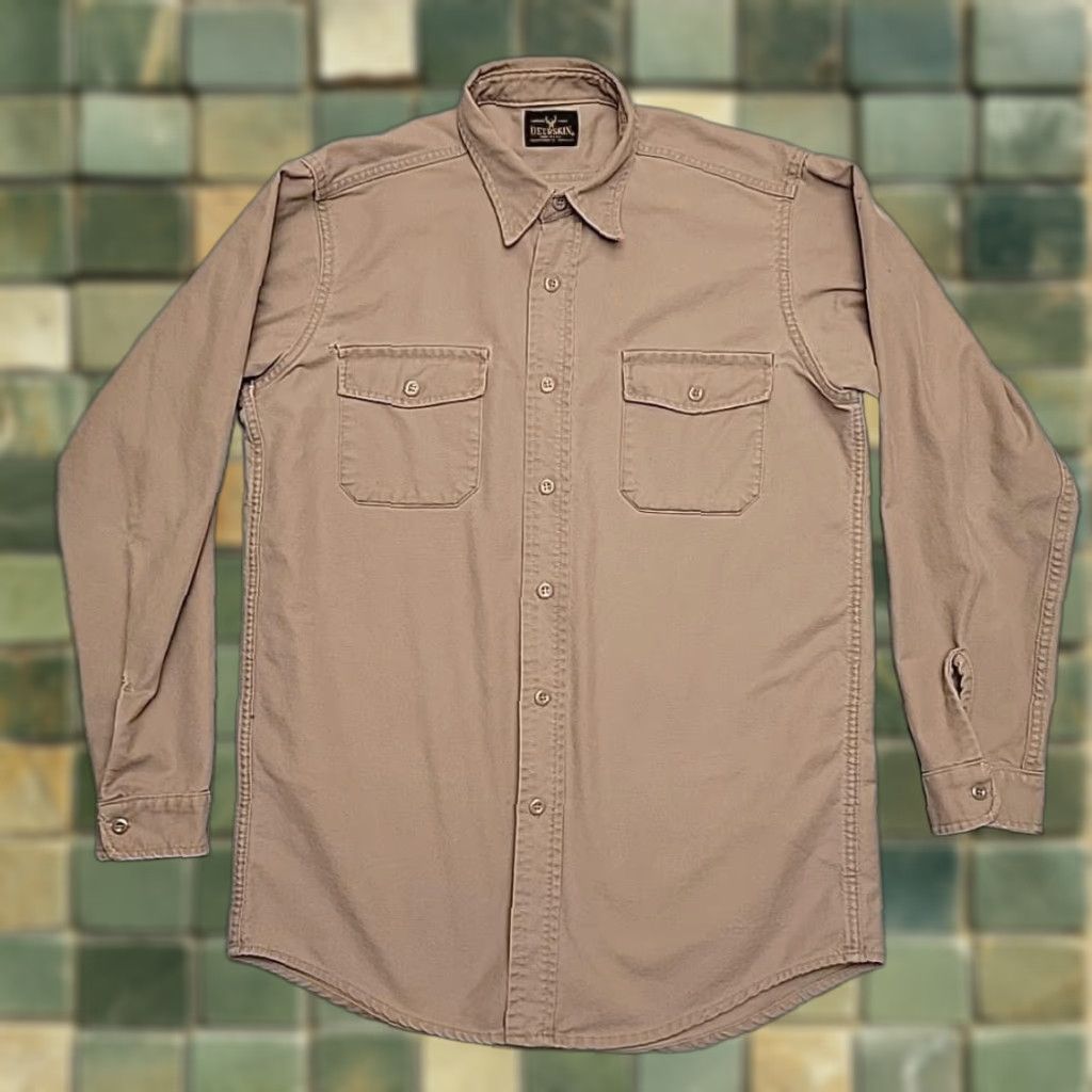 Vintage VINTAGE Melton Deerskin Shirt Mens LT Long Sleeve Flannel Button-Up Pockets Made in USA Brown Regular Big & Tall Shirt Size US L / EU 52-54 / 3 - 1 Thumbnail