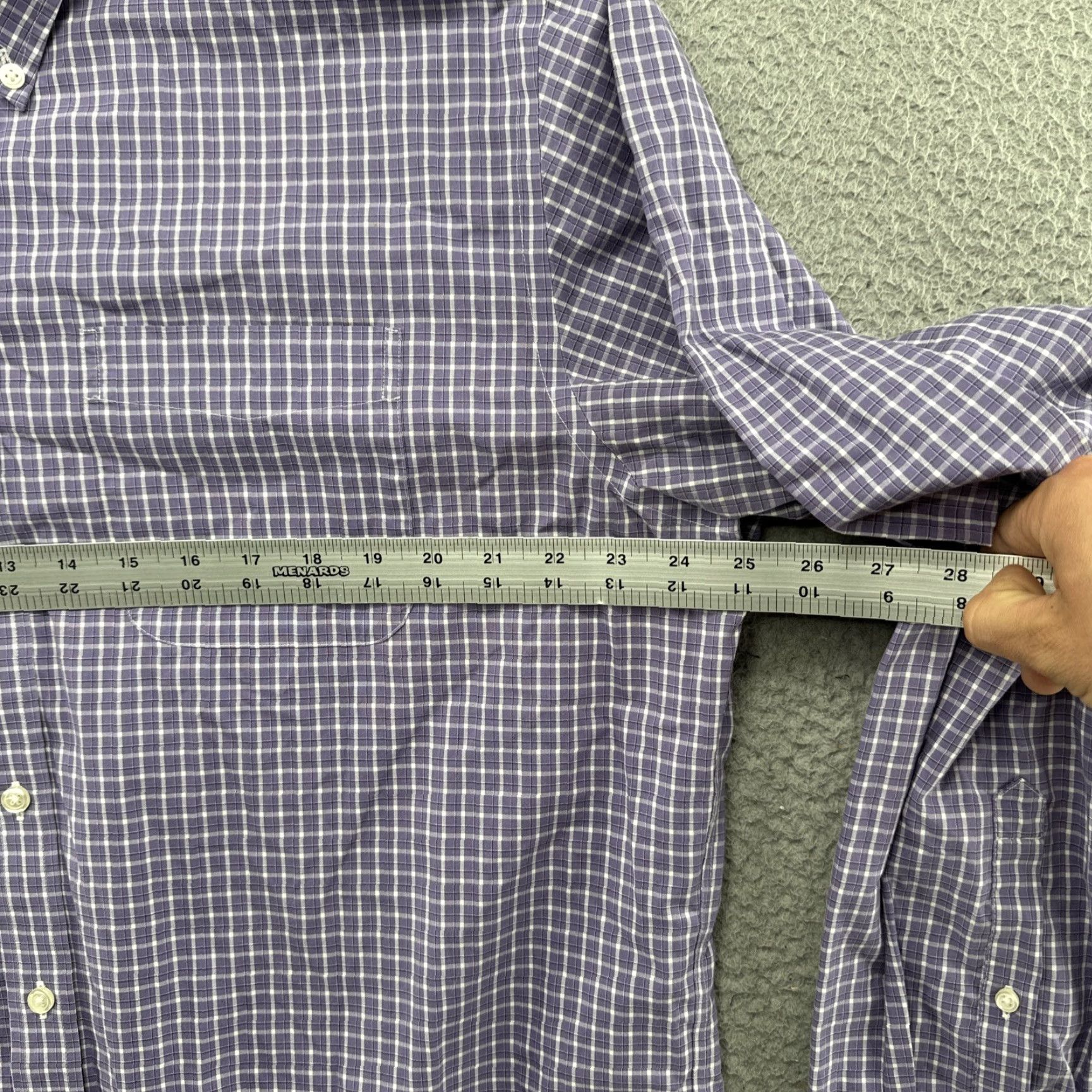 Eddie Bauer Eddie Bauer Dress Shirt Mens Purple Wrinkle Resistant Relaxed Fit Button Up XLT Size 46R - 3 Thumbnail