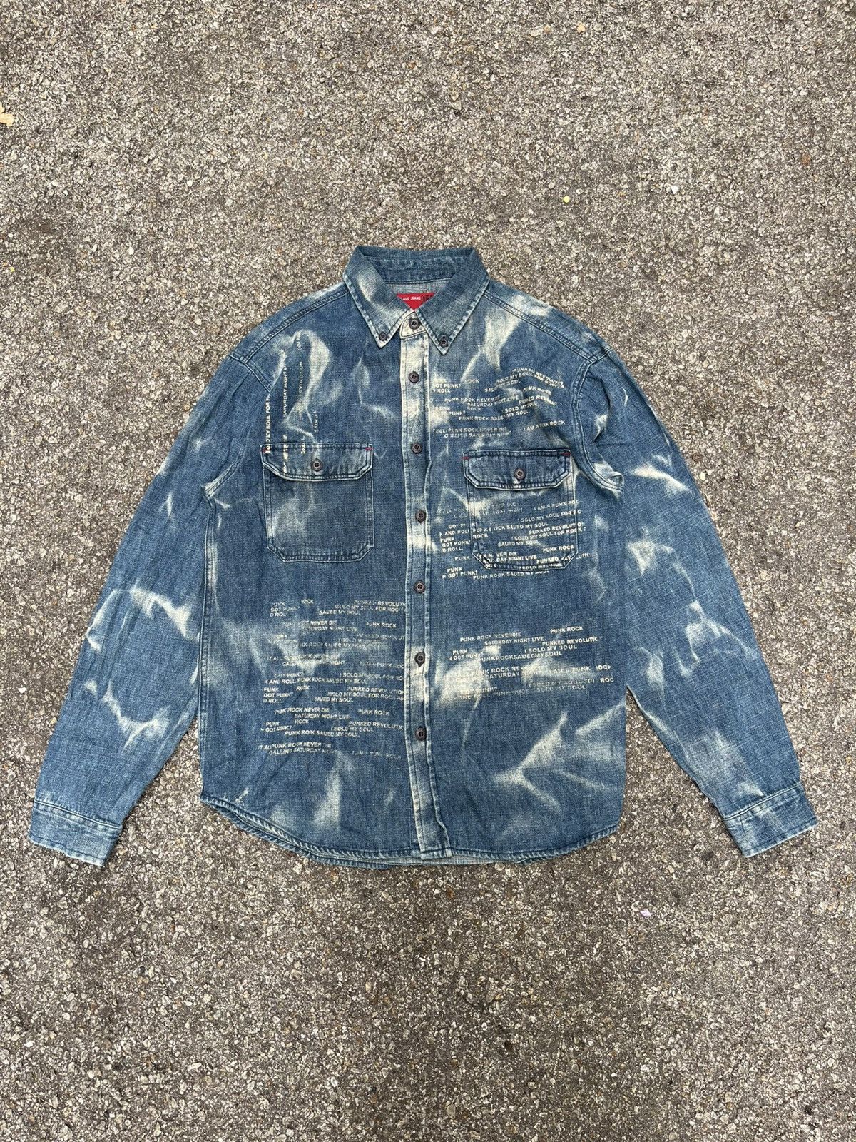 Hysteric Glamour Poem Nylaus Seditionaries Faded Gothic Punk Button Shirt Size US L / EU 52-54 / 3 - 1 Thumbnail