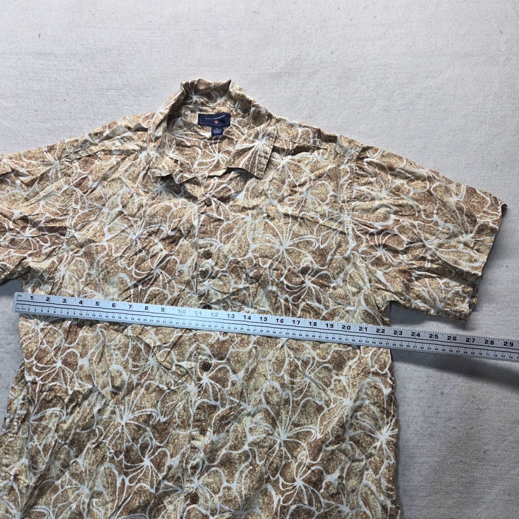 Vintage Saddlebred Shirt Hawaiian Floral Button-Up XL Men Blue Adults Size XL Shirt Size US XL / EU 56 / 4 - 4 Thumbnail