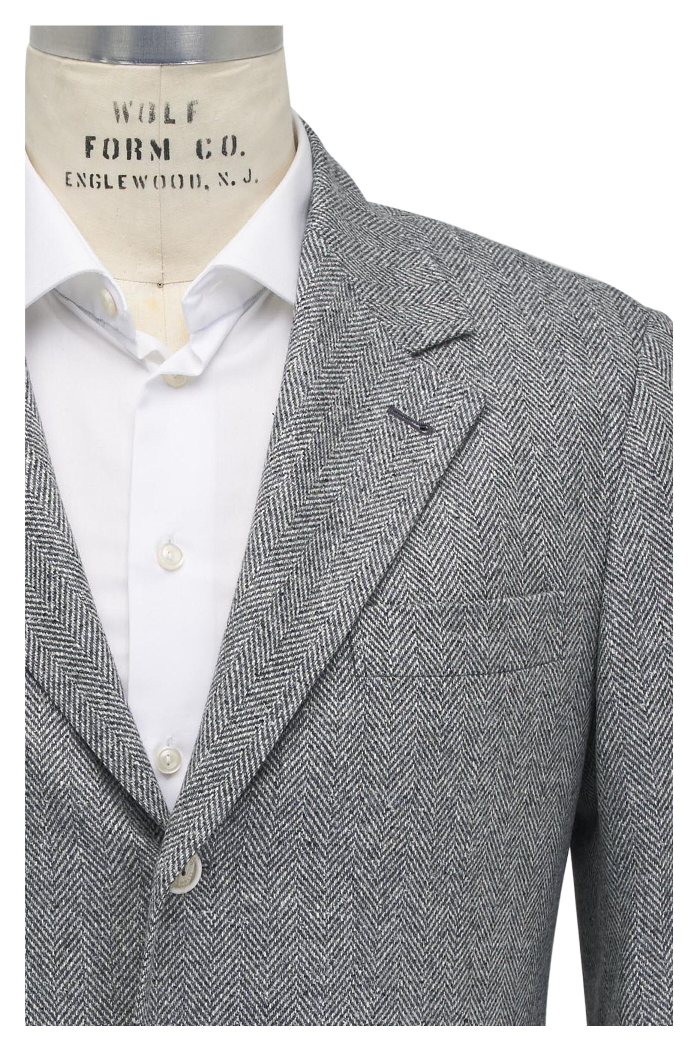 Brunello Cucinelli o1mtch0225 Wool Blended Sportcoat in Light Grey Size US XL / EU 56 / 4 - 2 Thumbnail