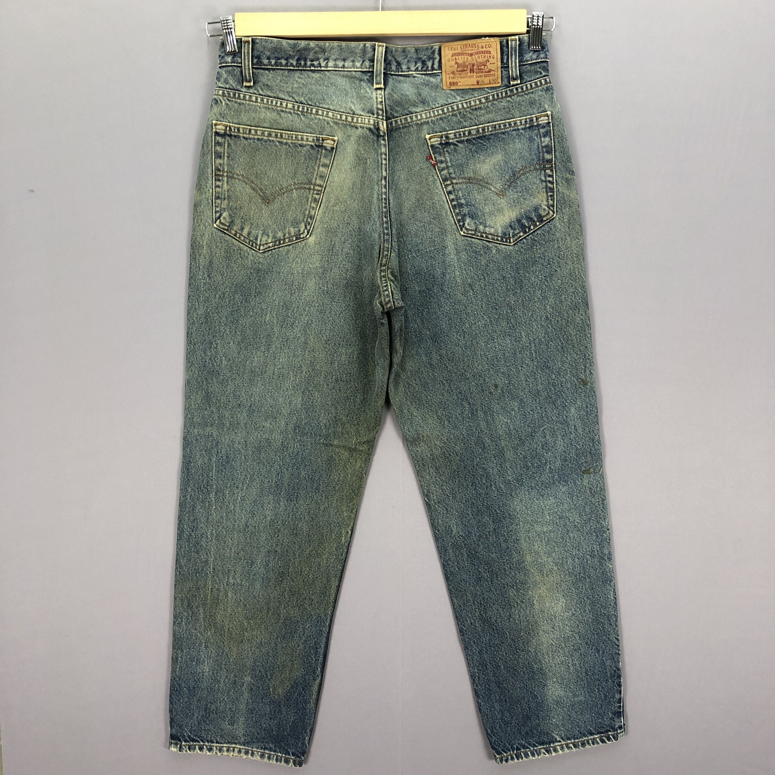 Levi's Vintage 90s Baggy Levis 550 Jeans Mud Dirty Levi's Denim Size US 34 / EU 50 - 2 Thumbnail