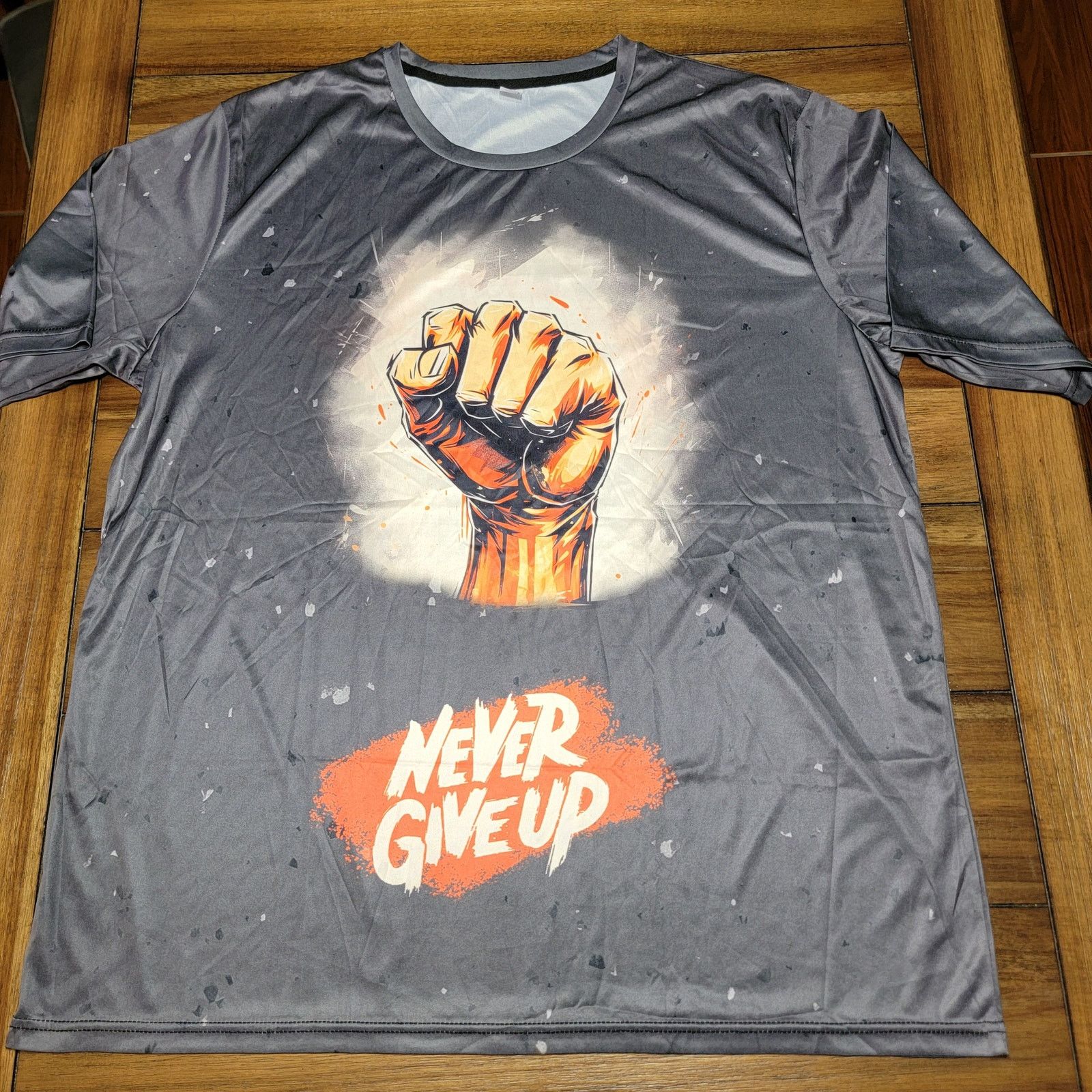 Other Never Give Up Unisex Grey Tee - Size XXXL* Size US XXL / EU 58 / 5 - 1 Thumbnail