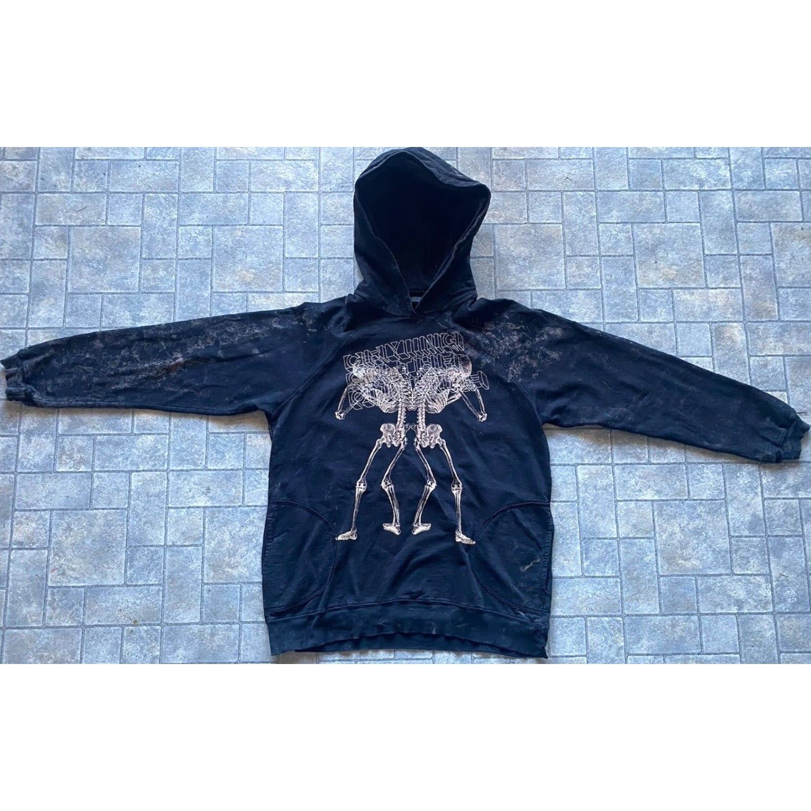 Vintage Evil Genius Hoodie Men L Black Damaged Distressed Skeletons Made In USA Mens Hoodie Size US L / EU 52-54 / 3 - 2 Thumbnail