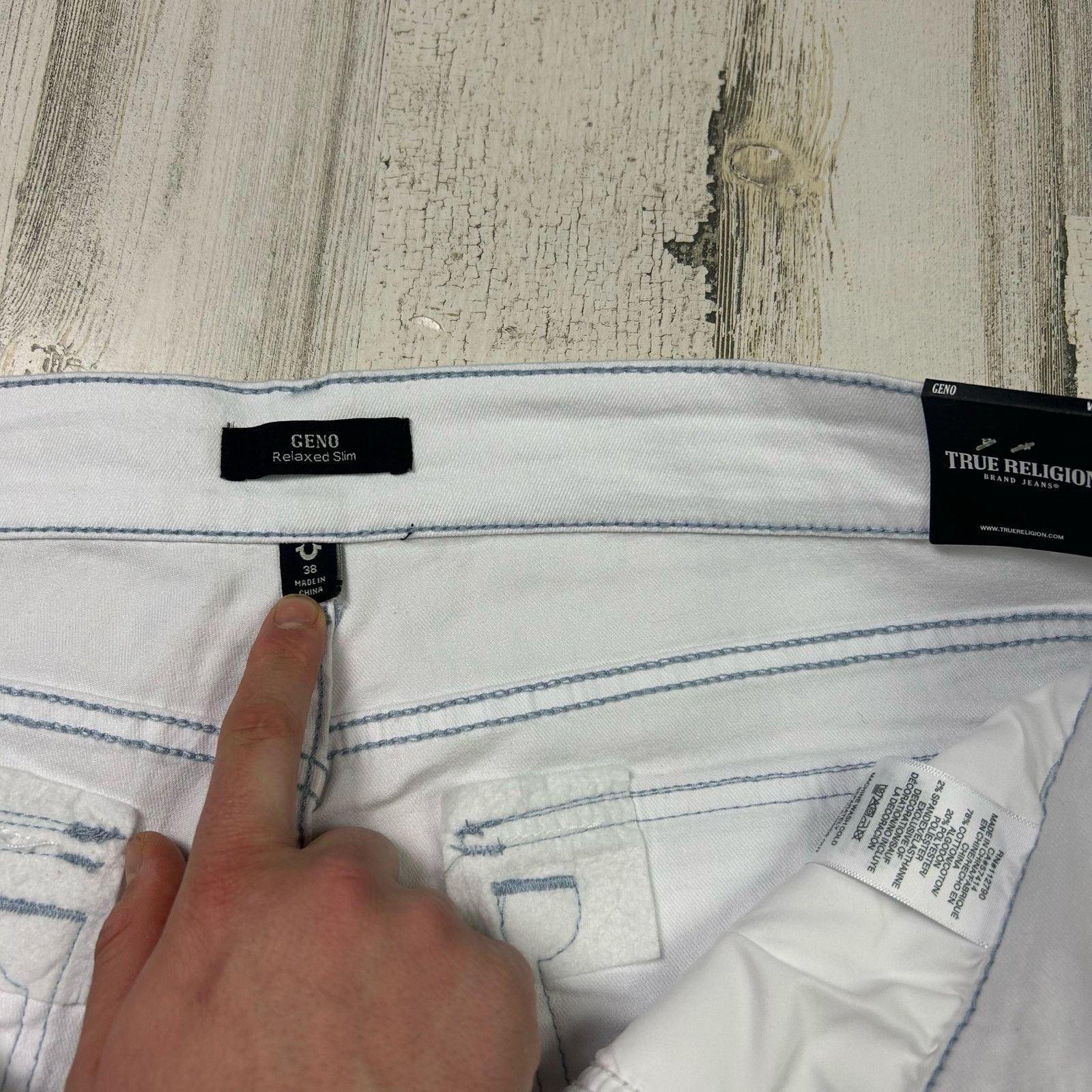True Religion True Religion Geno Relaxed Slim Flap Jeans White Size US 38 / EU 54 - 8 Thumbnail