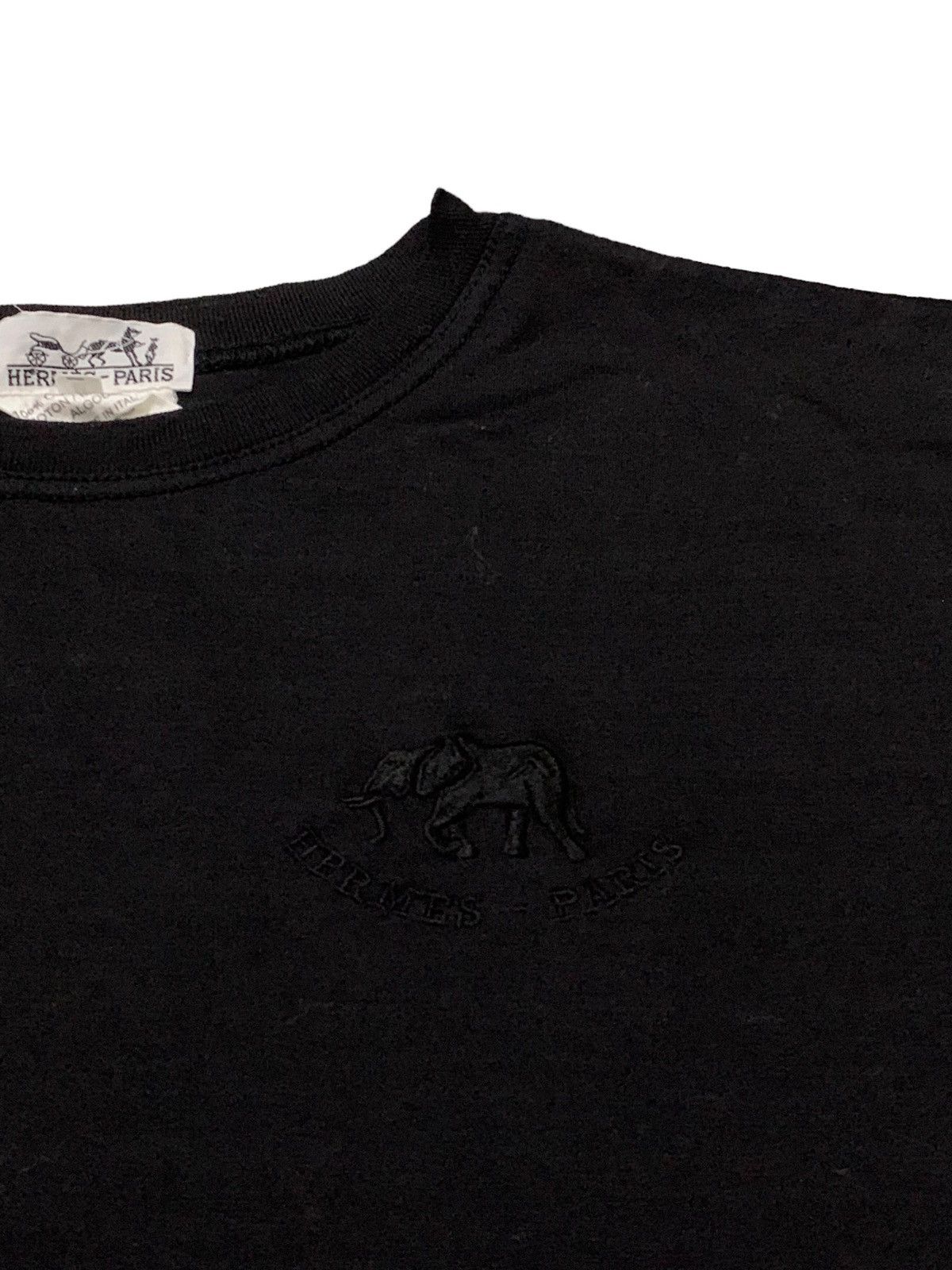 Hermes Vintage Hermes - Paris Embroidered Elephant Boxy Cropped Tee Size US M / EU 48-50 / 2 - 4 Thumbnail