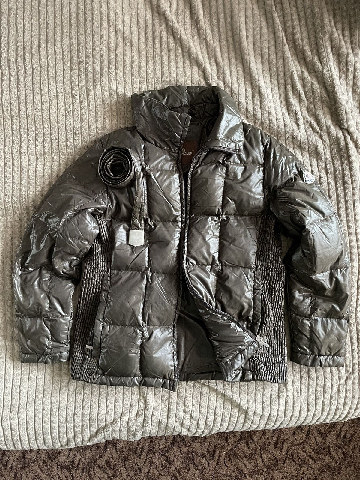 image of Vintage Moncler Brown Down Jacket, Men's (Size Medium)