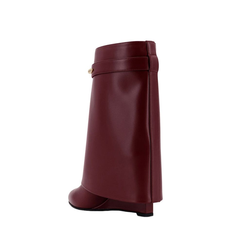 GIVENCHY Shark $2120 Burgundy 95mm Ankle Boots New & Authent