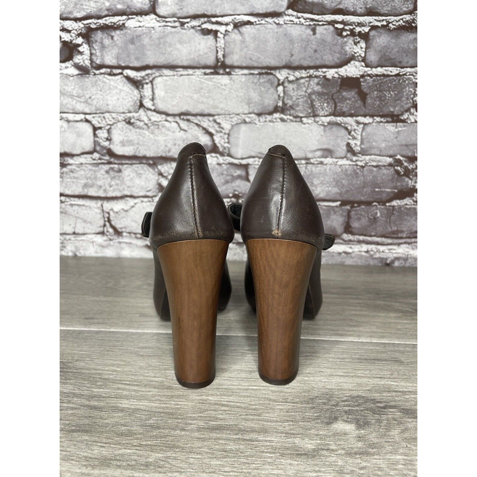 Joie Joie Brown Leather Mary Jane Strap Wooden Pump Heel Shoes Wo Size US 6 / IT 36 - 4 Thumbnail