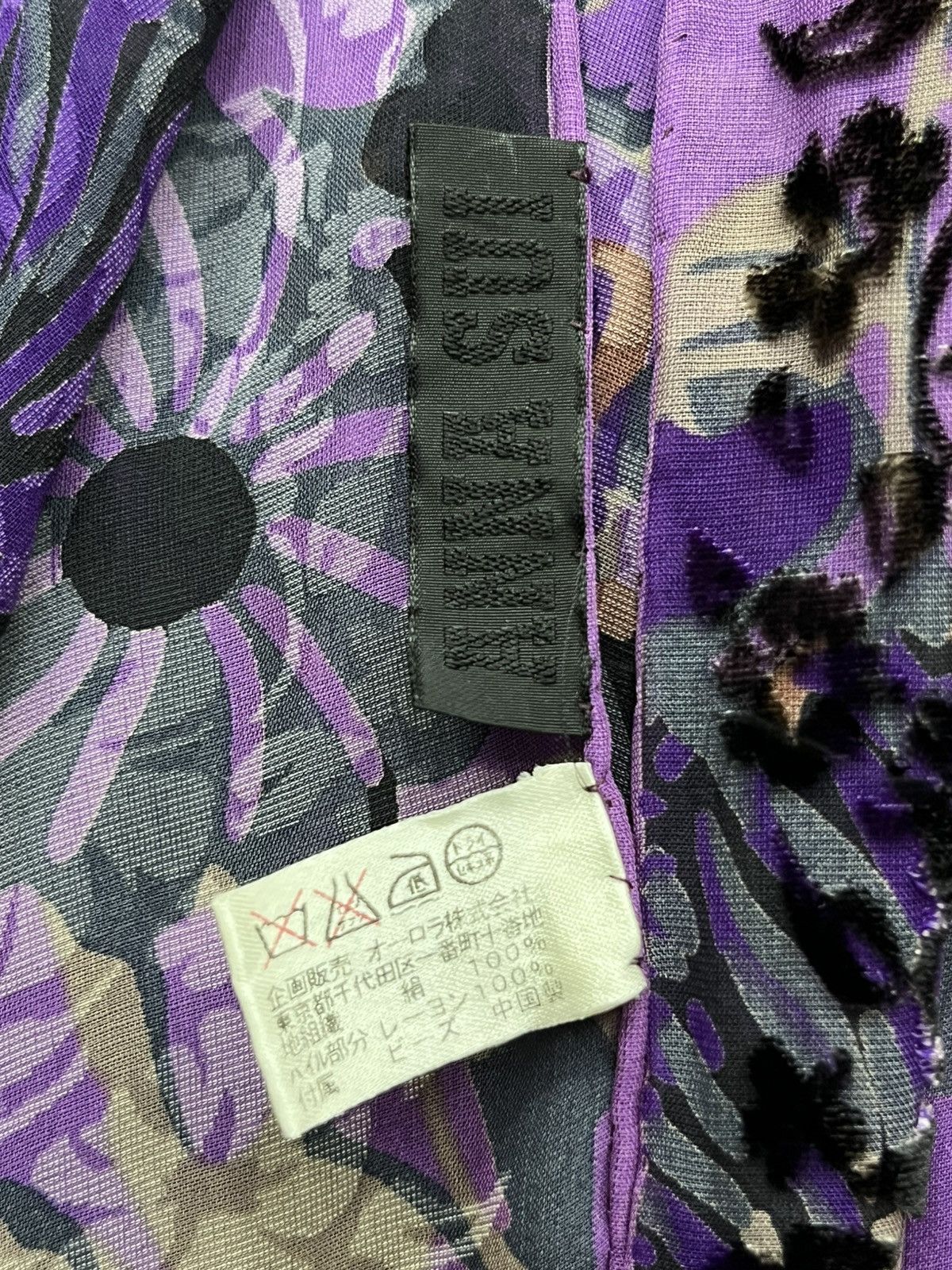 Anna Sui Vintage Anna Sui Floral Velvet Devore Scarf Size ONE SIZE - 6 Thumbnail