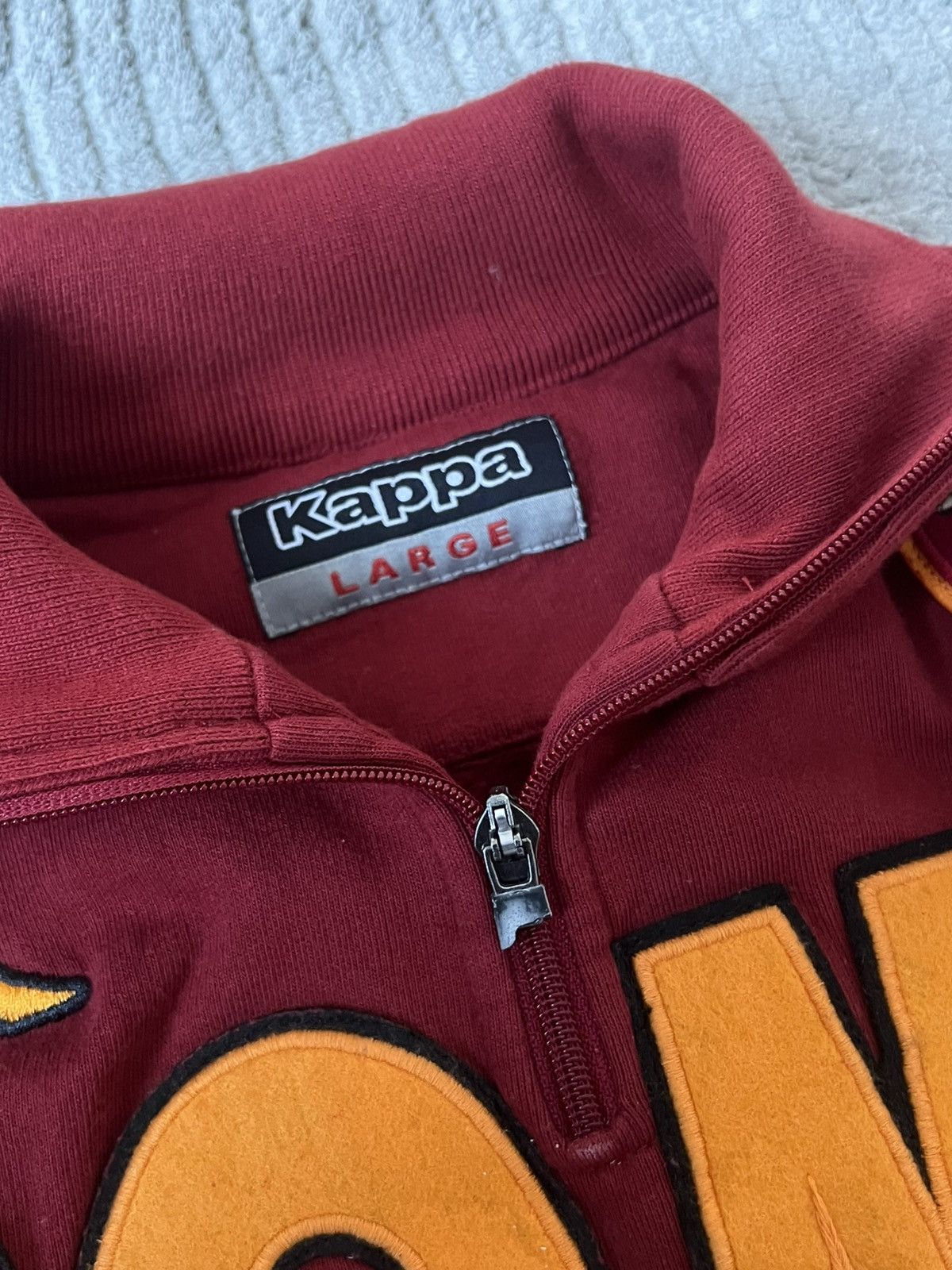 Kappa Vintage Kappa AS Roma Quarter-Zip Sweatshirt 00-x SPQR Size US L / EU 52-54 / 3 - 6 Thumbnail