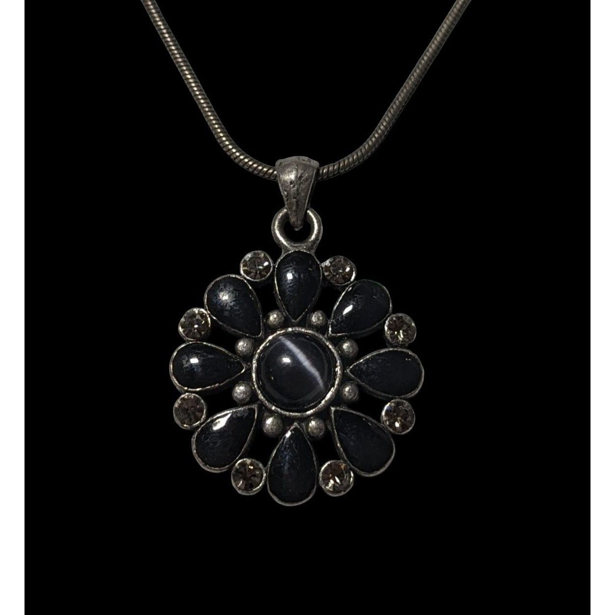 Other Gothic Floral Cateye Gem Pendant Necklace Size ONE SIZE - 2 Thumbnail